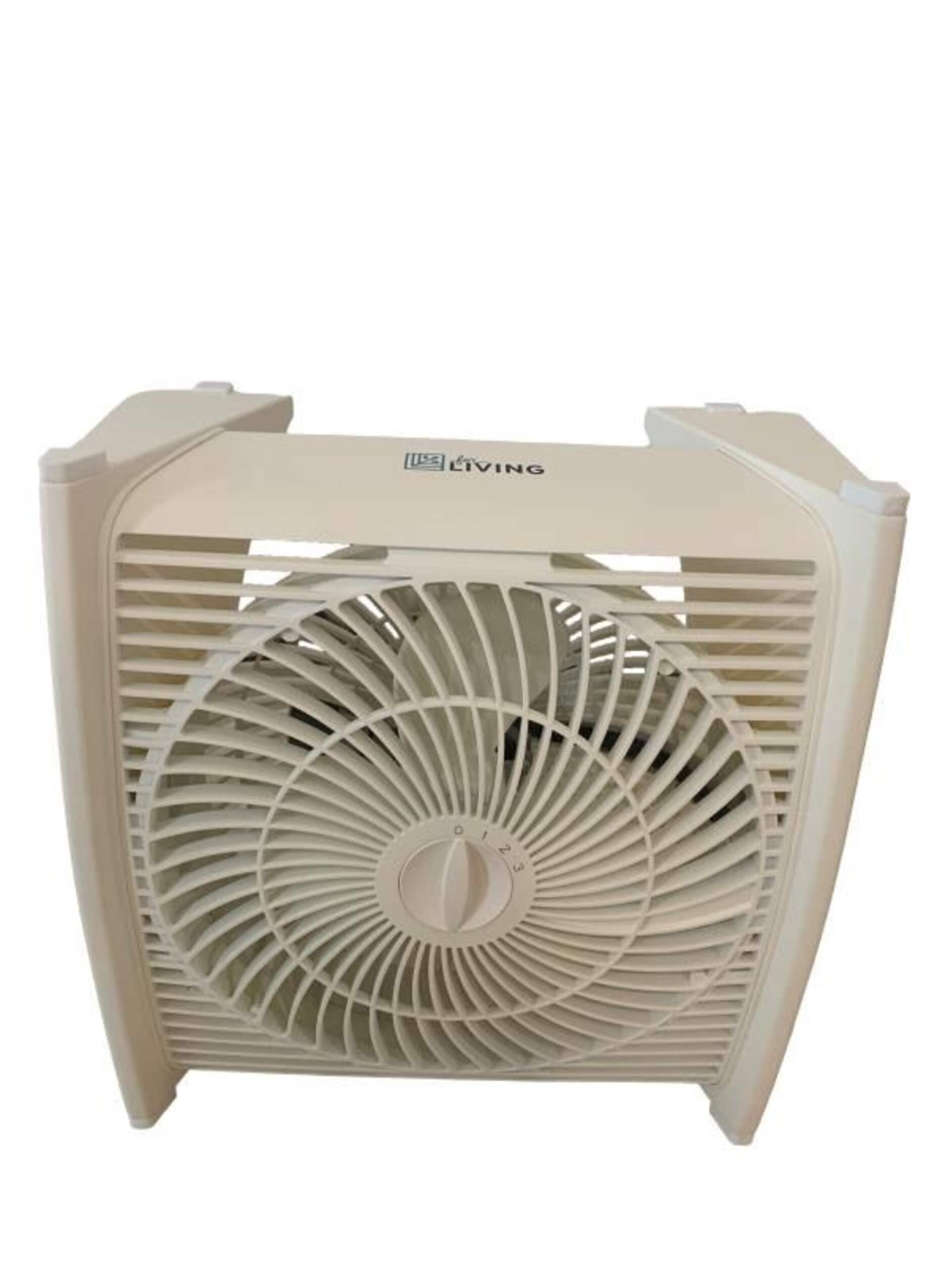 For Living Dual Position 3-Speed Whole Home/Portable Fan, 12.6-in, White Front_Elevated