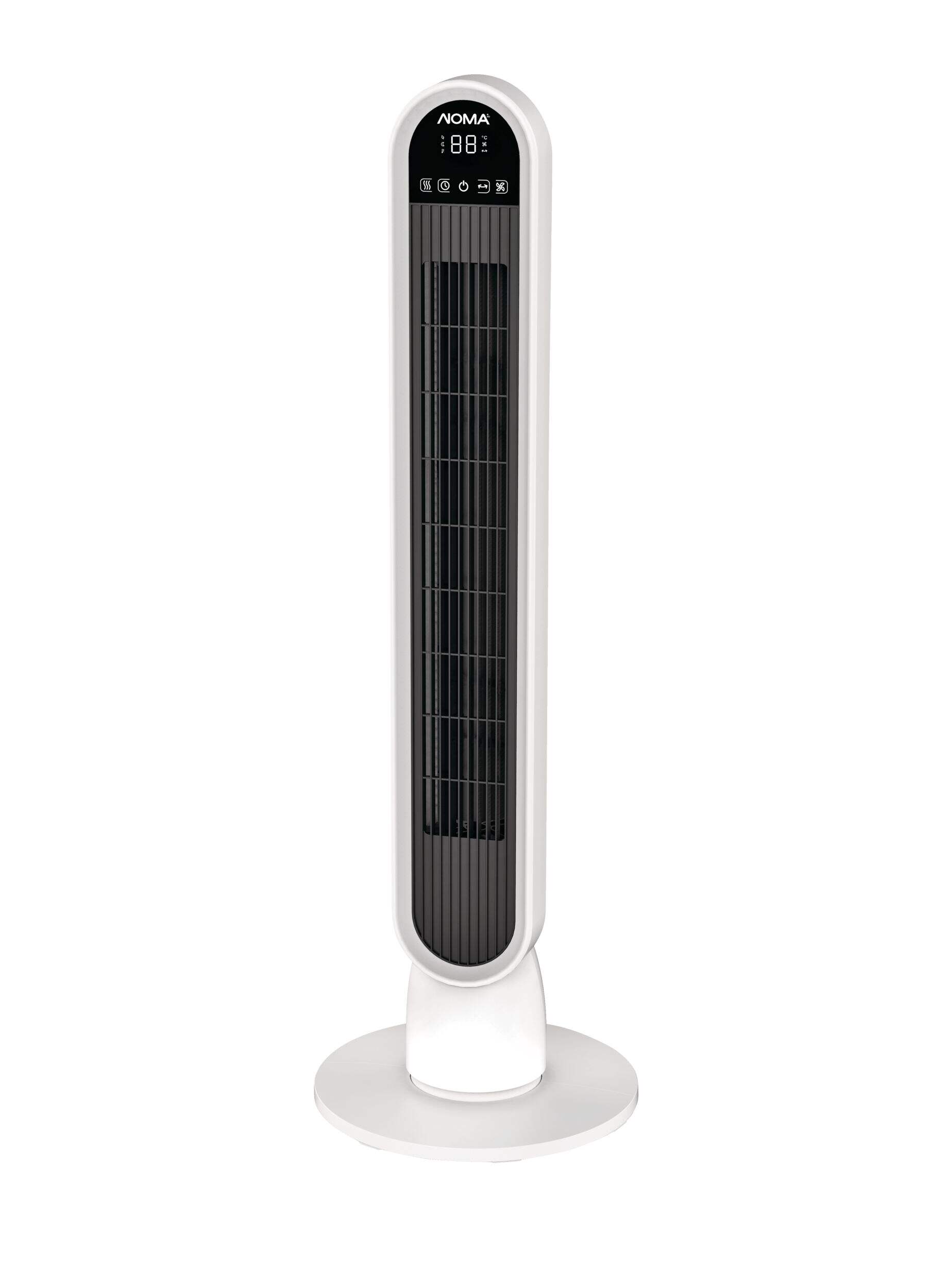 NOMA 4-Speed LED Tower Fan with Remote, Wide-Angle Oscillation, White ...