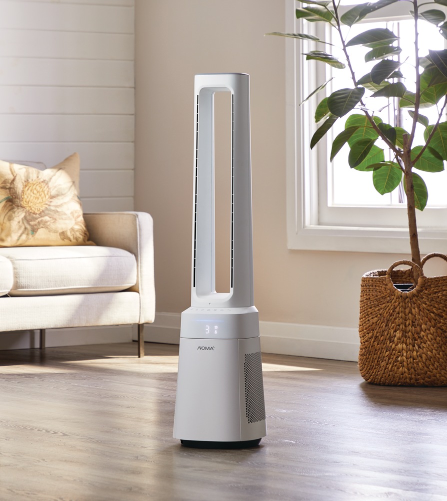 NOMA Bladeless HEPA Filter Oscillating 10Speed Air Purifier, White