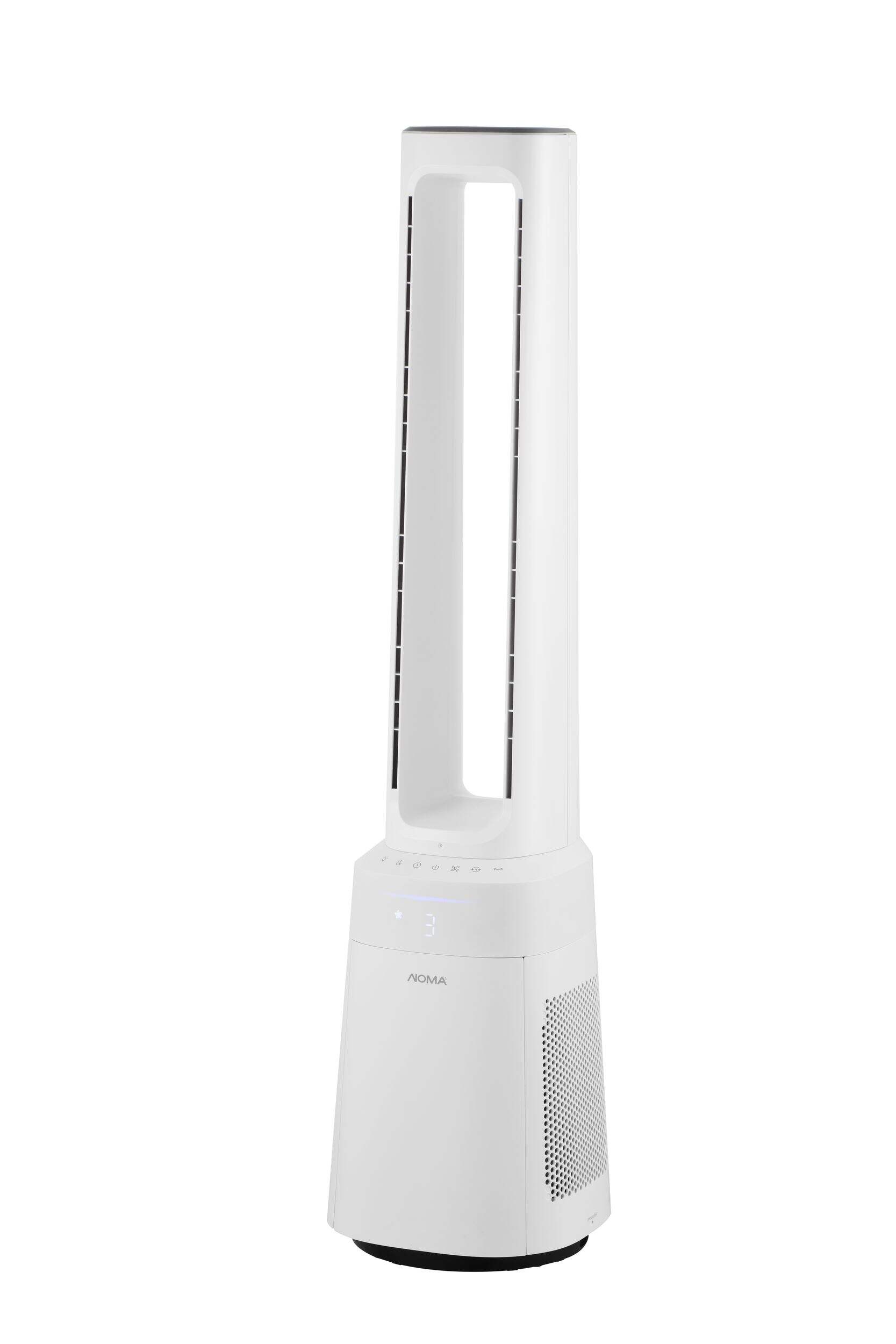 NOMA Digital Bladeless Fan with Air Purifier, White Front_Three_Fourths_Angled_Left