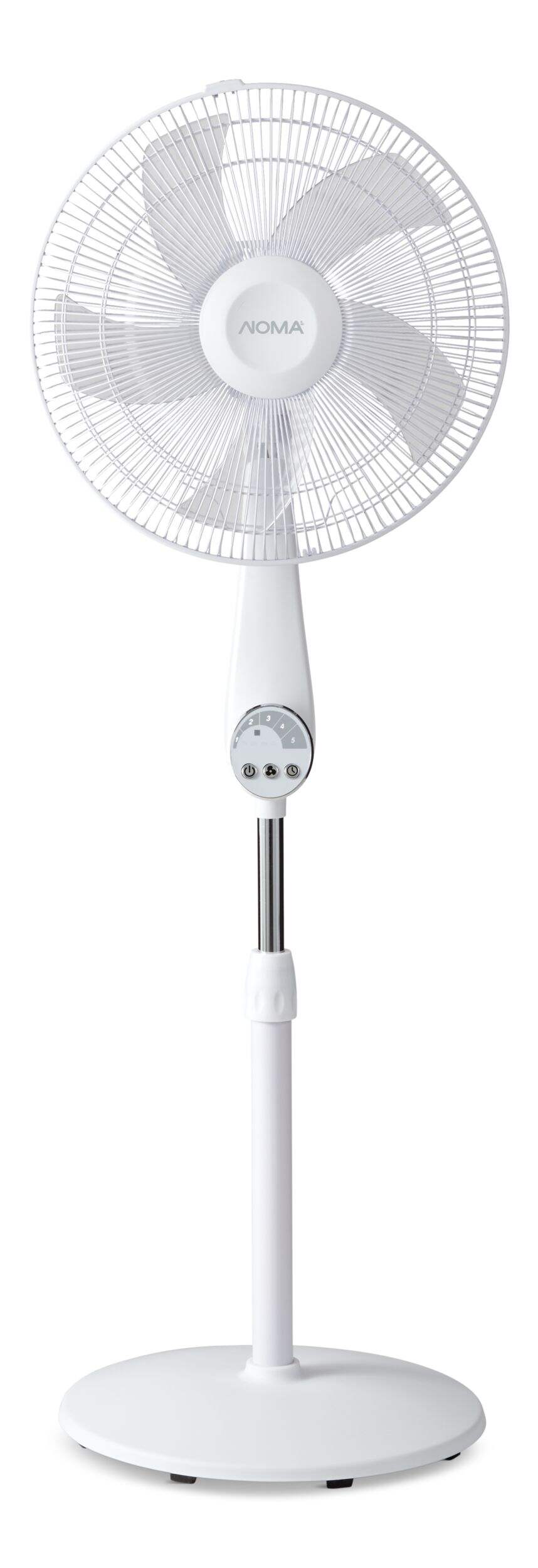NOMA Oscillating Pedestal/Stand Fan with Remote Control & Adjustable Height, 5-Speed, 16-in Front_Flat