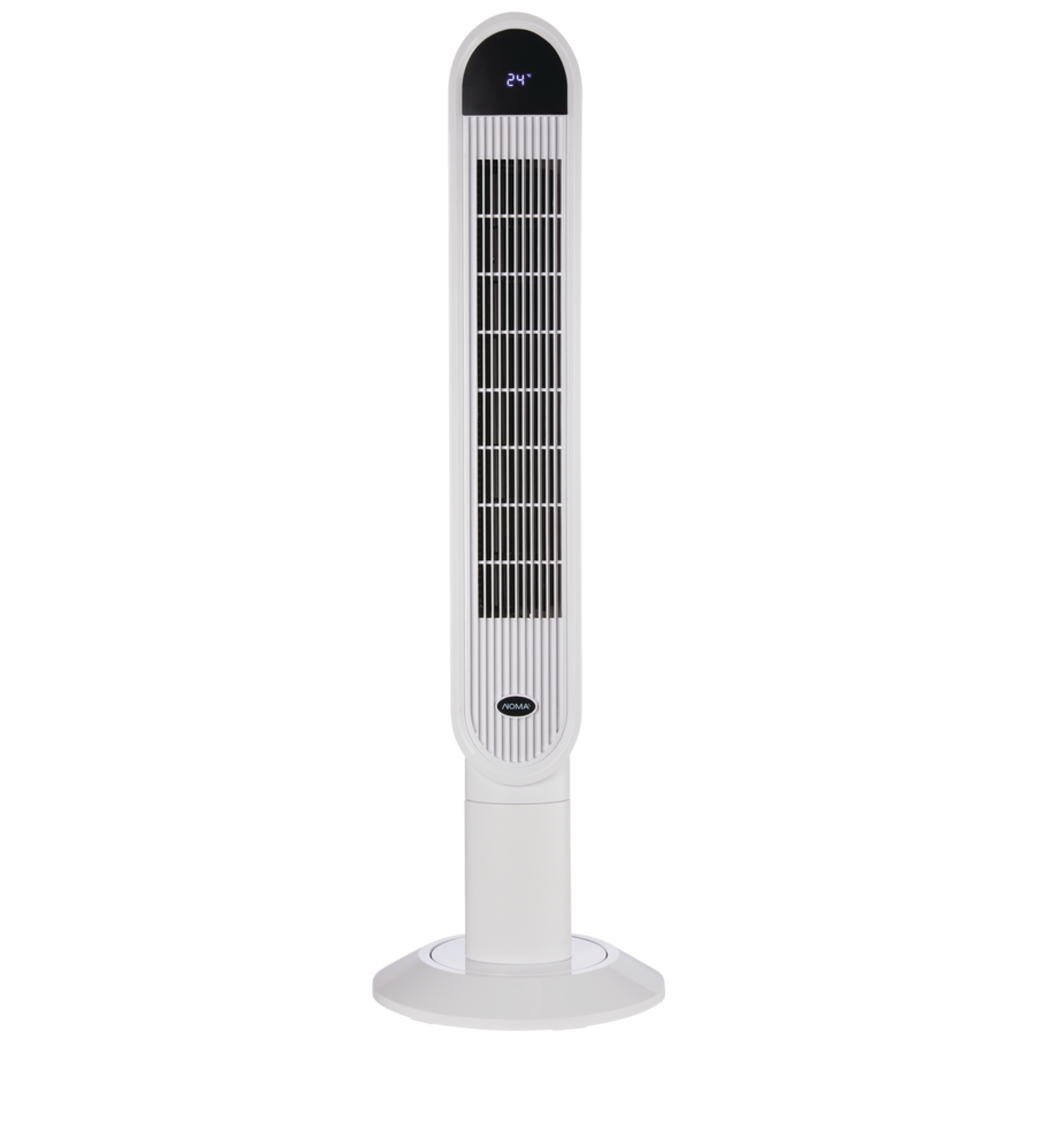 NOMA Oscillating Tower Fan w/Remote Control, 3Speed, White, 46in