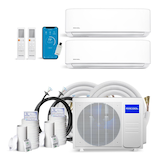 Trousse de thermopompe multizone sans conduits MRCOOL pour bricoleur, nécessaire d'installation de 25 pi, 18 000 BTU Composite_or_Mixed