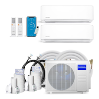 Trousse de thermopompe multizone sans conduits MRCOOL pour bricoleur, nécessaire d'installation de 16 pi, 18 000 BTU Composite_or_Mixed