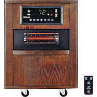 NOMA Ebony Cabinet Infrared Space Heater w/Remote Control & Thermostat, Medium, 1500W Front_Flat