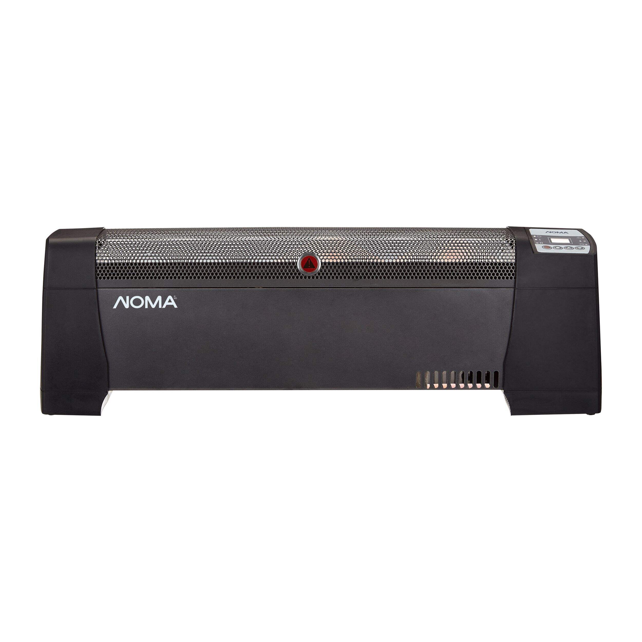 NOMA Digital Baseboard Convector Heater w/Thermostat, 1500W, Black Front_Flat