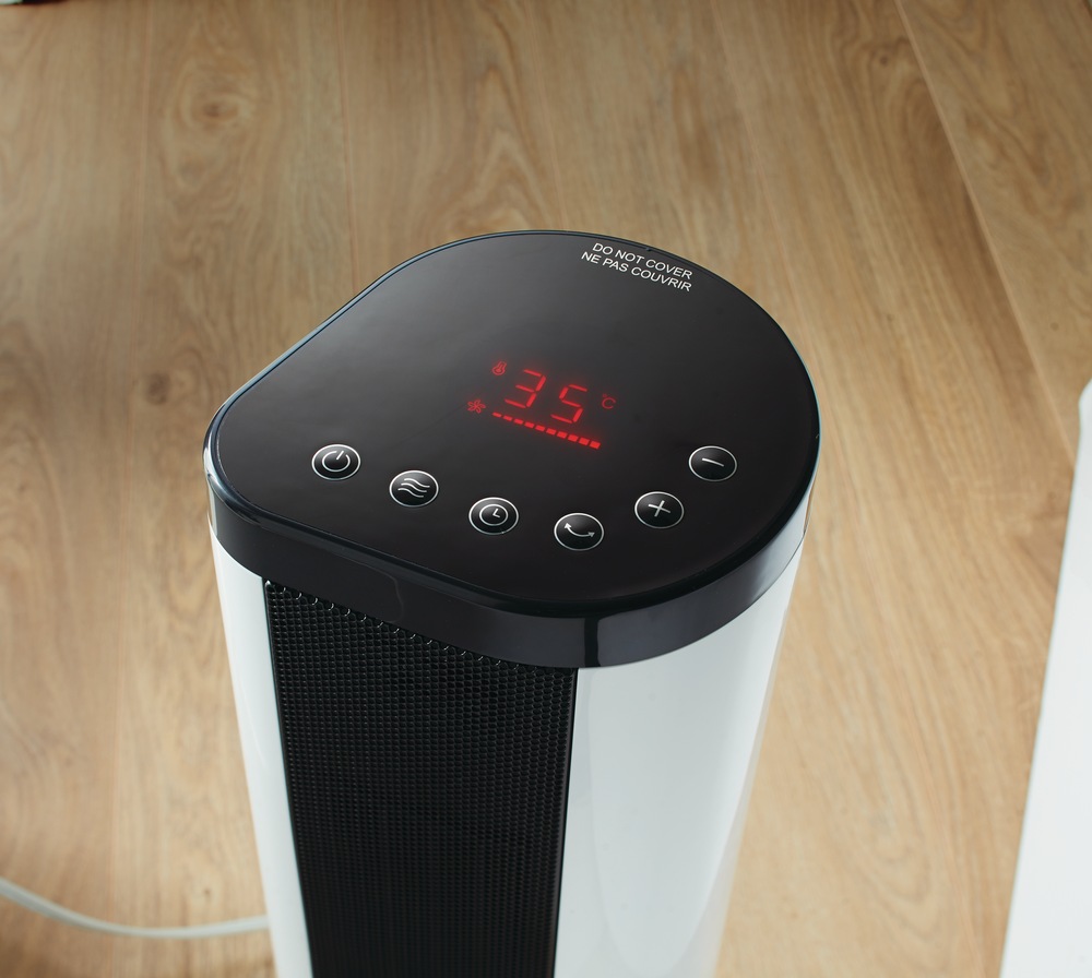 NOMA Oscillating Tower/Baseboard Heater w/Remote Control & Thermostat, 1500W, White Canadian Tire