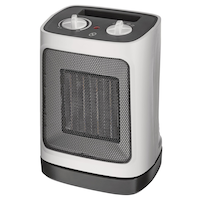 For Living Oscillating Ceramic Space Heater w/Thermostat, 1500W, White Front_Three_Fourths_Angled_Left