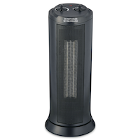 For Living Oscillating Tower Ceramic Space Heater w/Thermostat, 1500W, Black