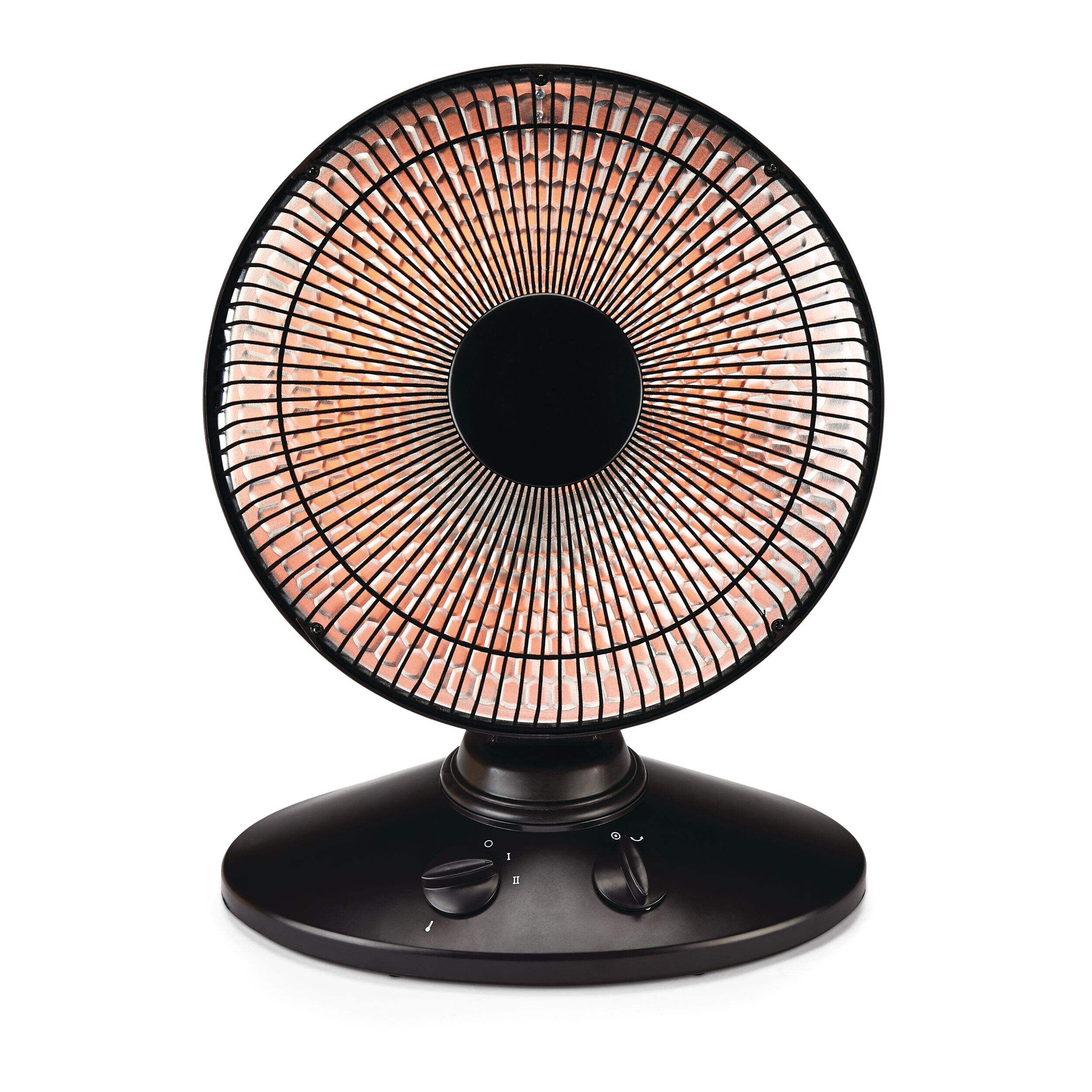 NOMA Oscillating Parabolic Dish Portable Radiant Electric Space Heater, 1000W, Black Front_Flat