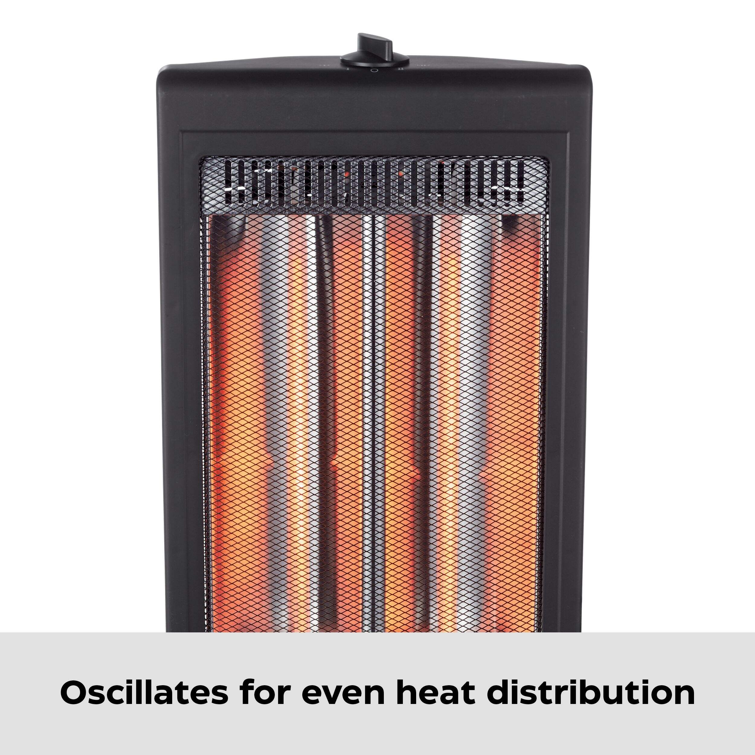 NOMA Oscillating Dual Halogen Portable Infrared Space Heater, 800W