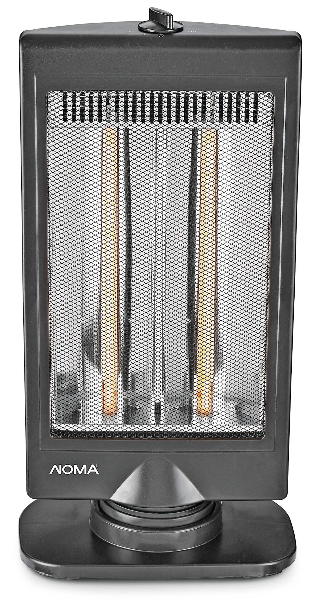 NOMA Oscillating Dual Halogen Portable Infrared Space Heater, 800W, Black Front_Elevated