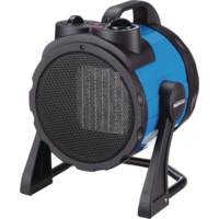 Mastercraft Barrel Ceramic Space Heater w/Thermostat, 1500W, Blue Front_Three_Fourths_Angled_Left