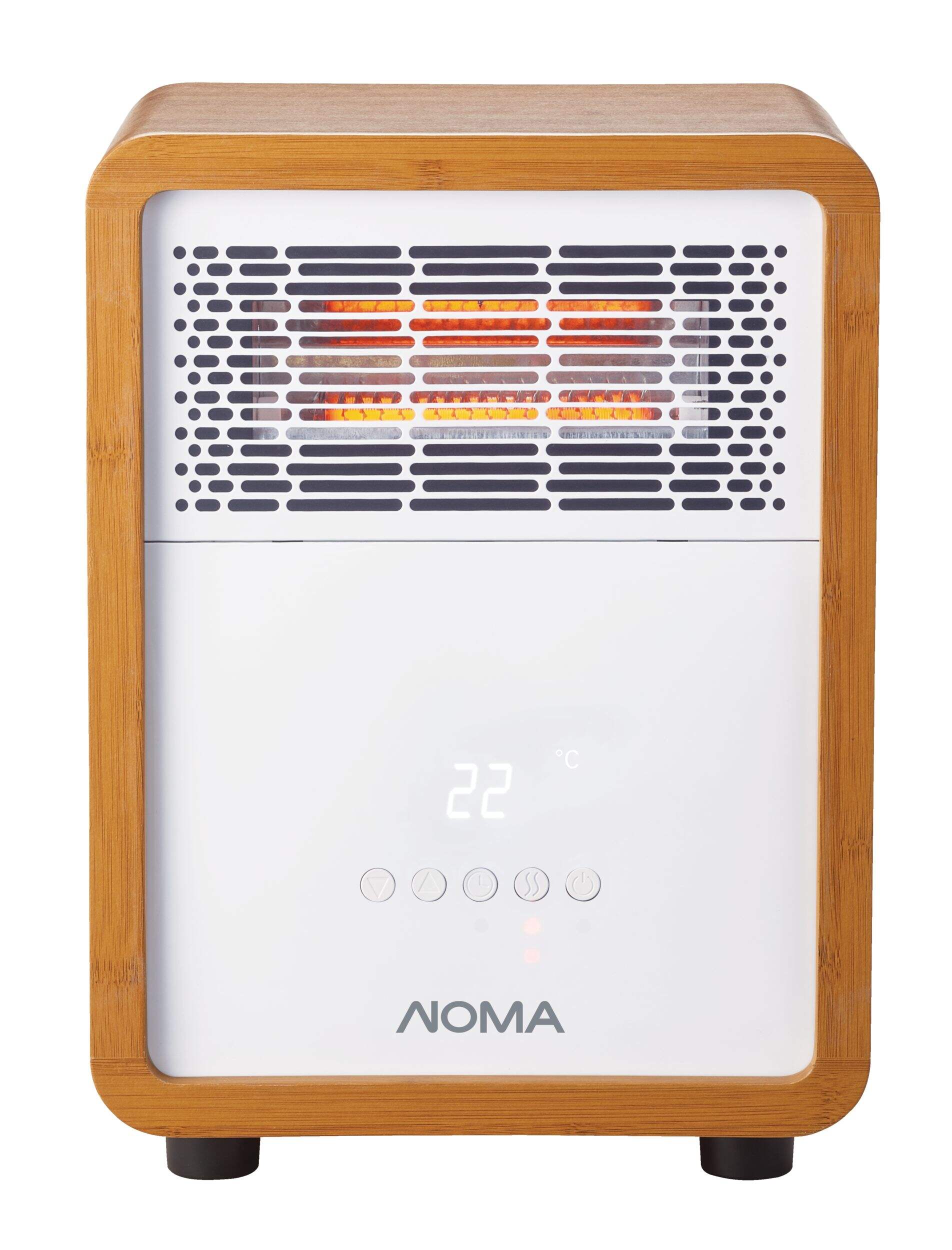 NOMA 3-Setting Cabinet Heater with Child Lock, Quartz and Radiant Heating, Wood Grain Finish Front_Elevated