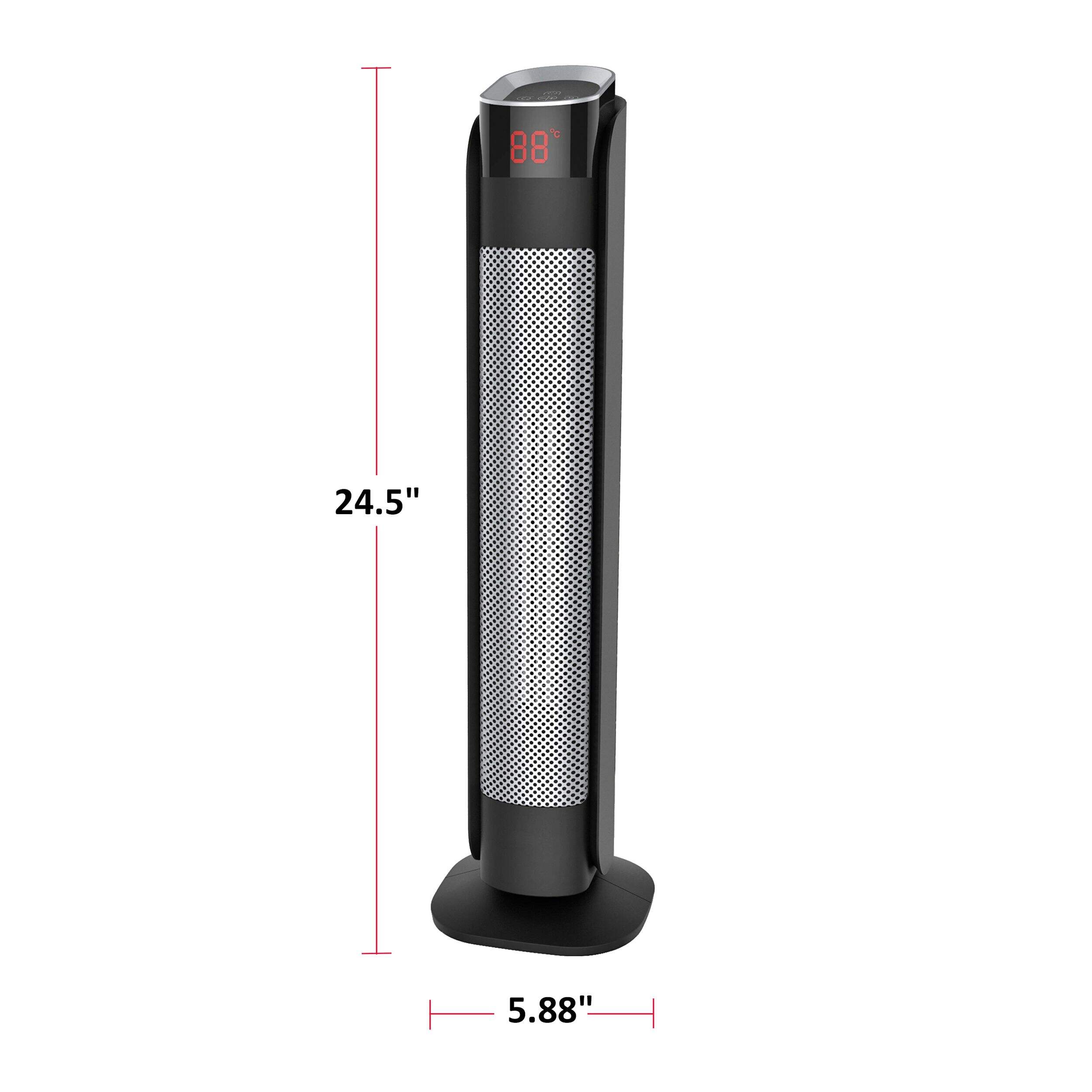 NOMA Oscillating Tower Ceramic Heater w/Remote Control & Thermostat