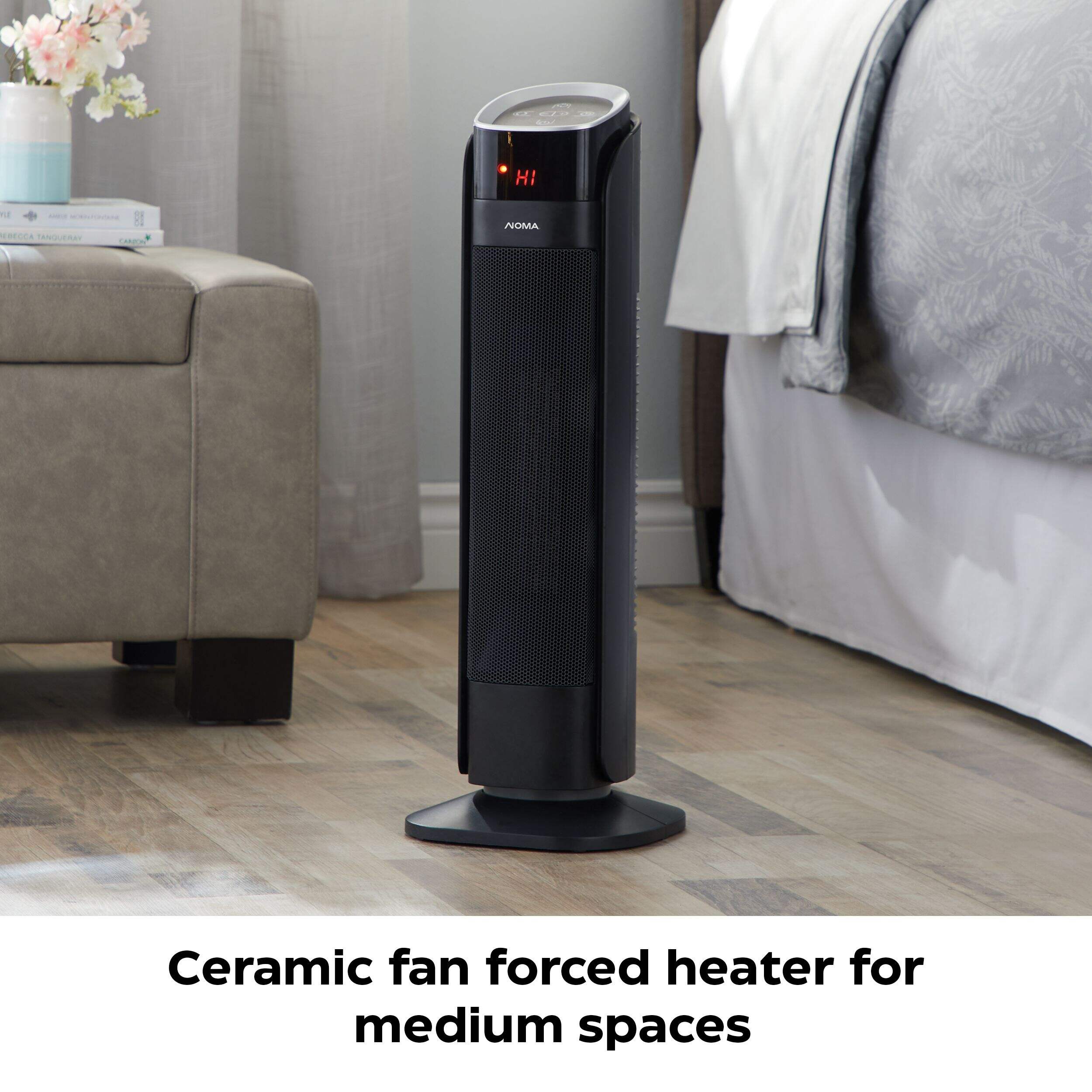 NOMA Oscillating Tower Ceramic Heater w/Remote Control & Thermostat