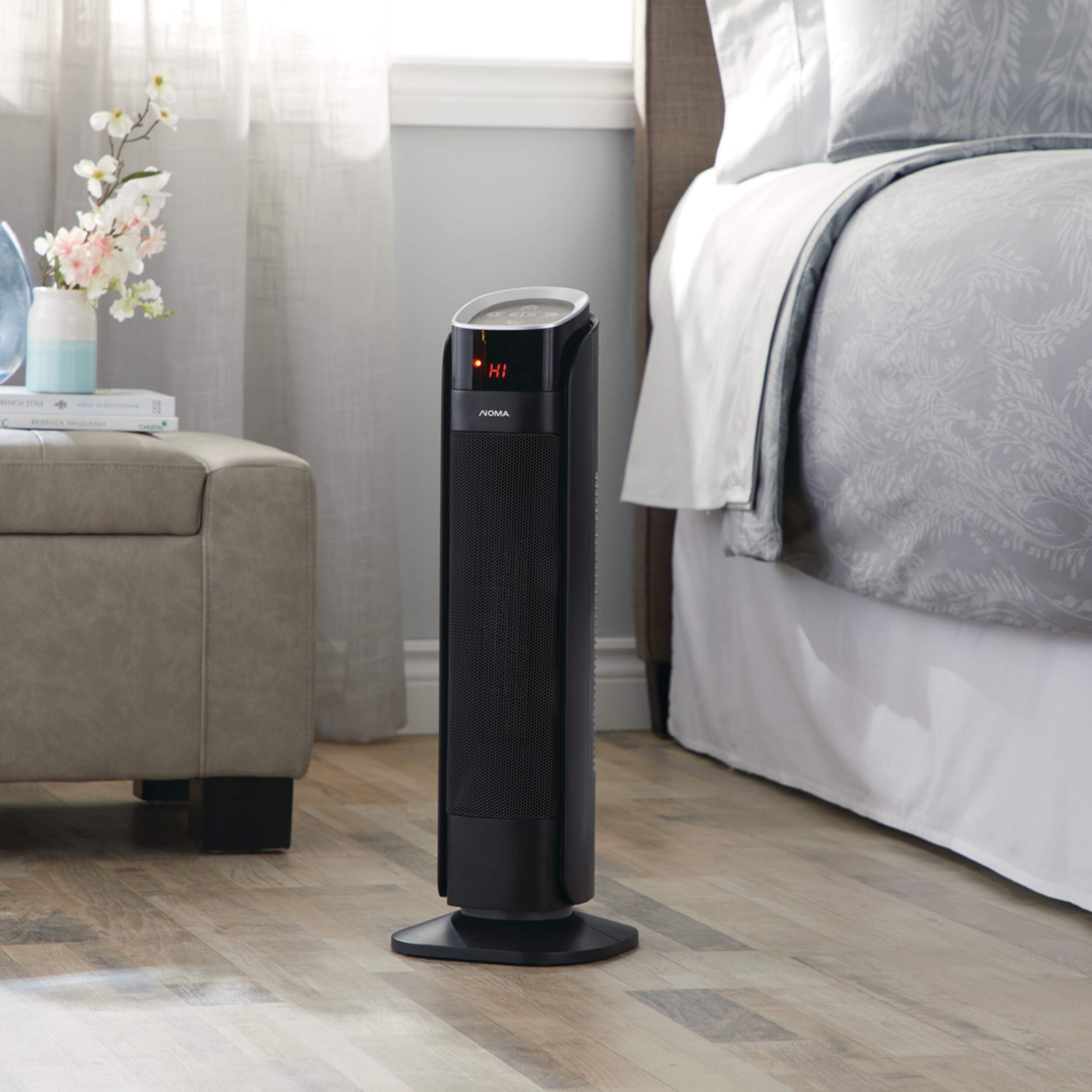 NOMA Oscillating Tower Ceramic Heater w/Remote Control & Thermostat