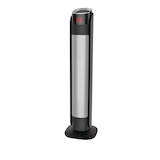NOMA Oscillating Tower Ceramic Heater w/Remote Control & Thermostat, 1500W, Black, 24-in Front_Angled_Left