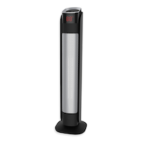 NOMA Oscillating Tower Ceramic Heater w/Remote Control & Thermostat, 1500W, Black, 30-in Front_Angled_Left
