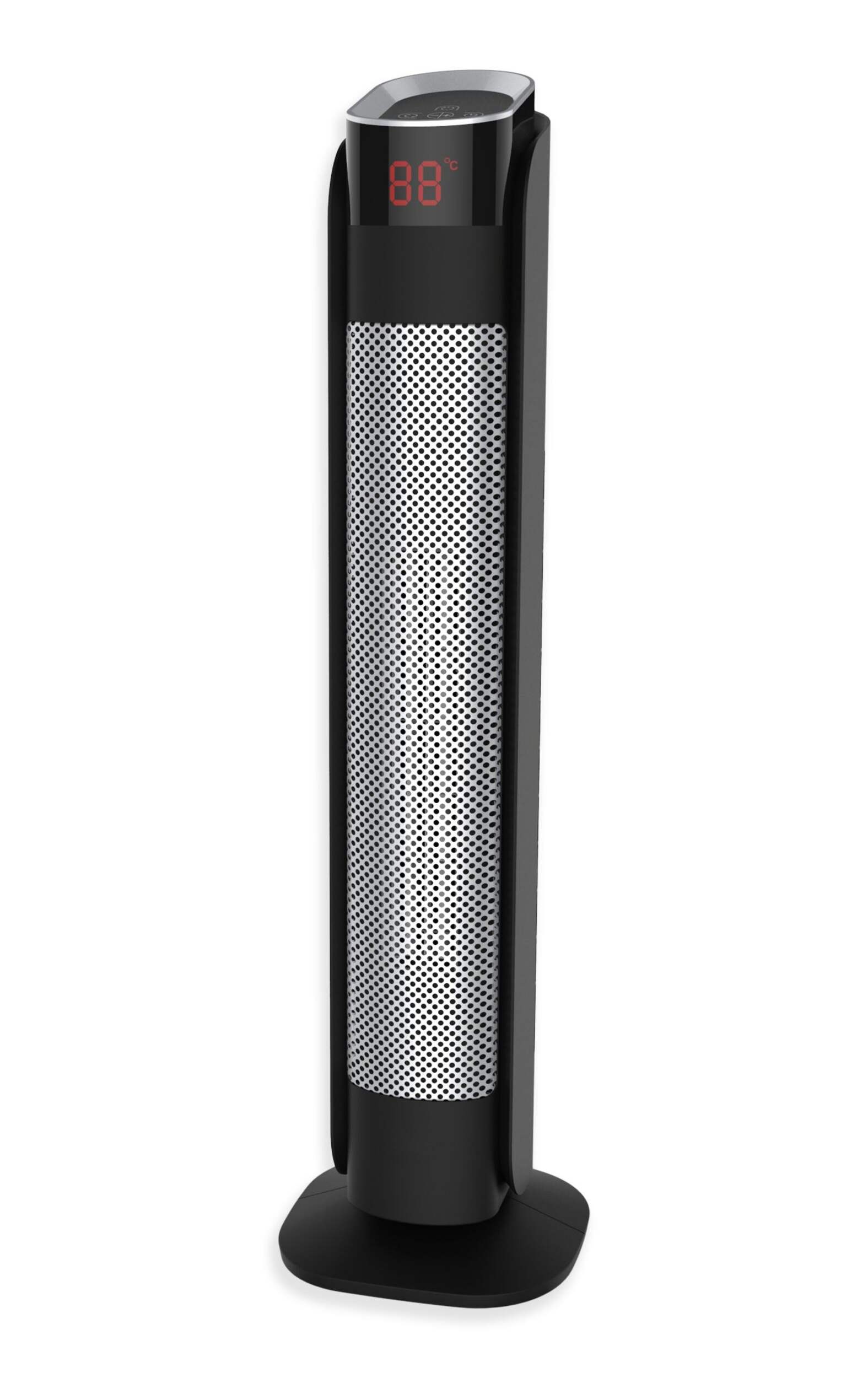 Radiateur tour en céramique oscillant NOMA avec télécommande et thermostat, 1 500 W, noir, 30 po Front_Angled_Left