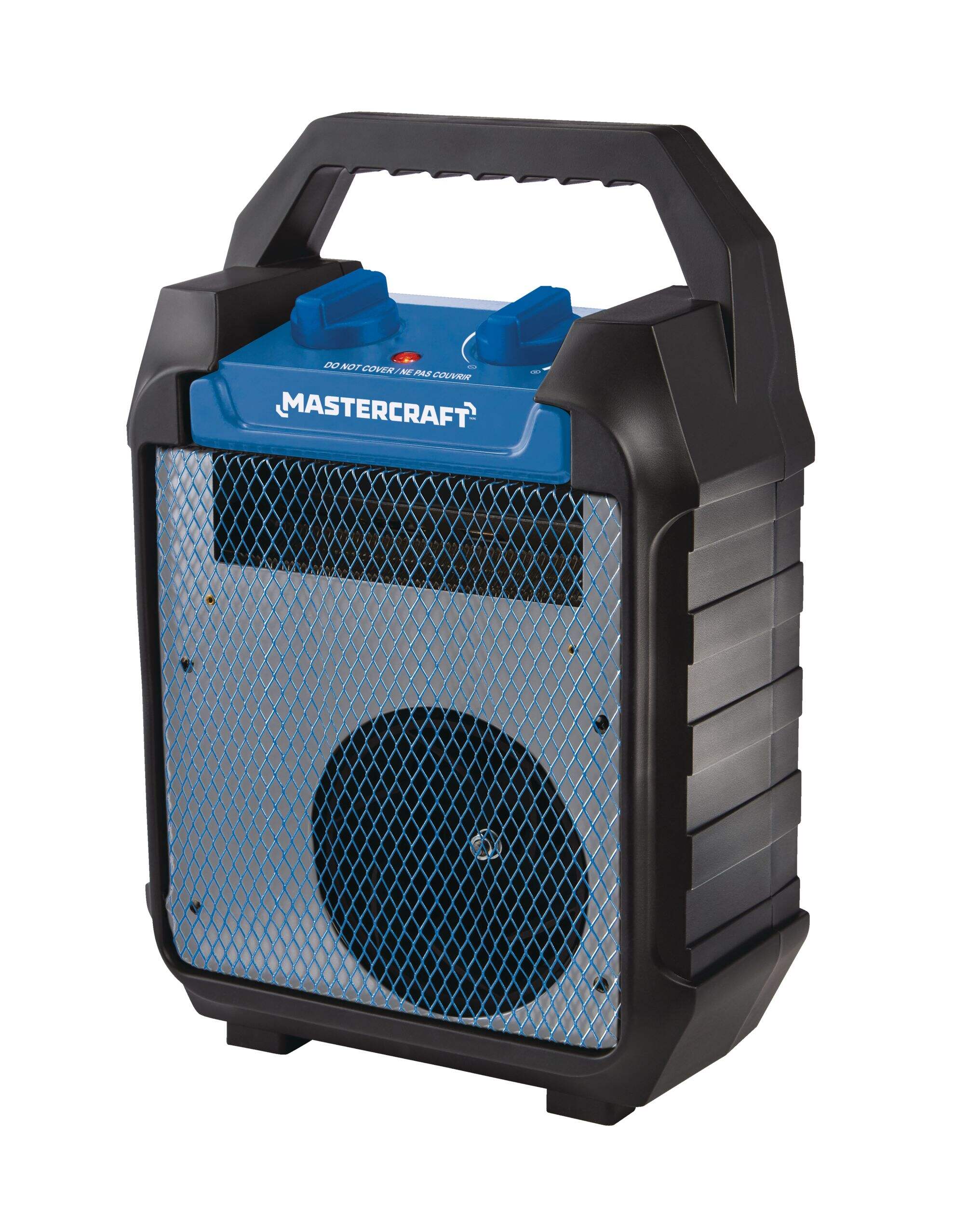 Mastercraft Portable Utility Fan Heater w/Thermostat, 1500W, Black Front_Angled_Left