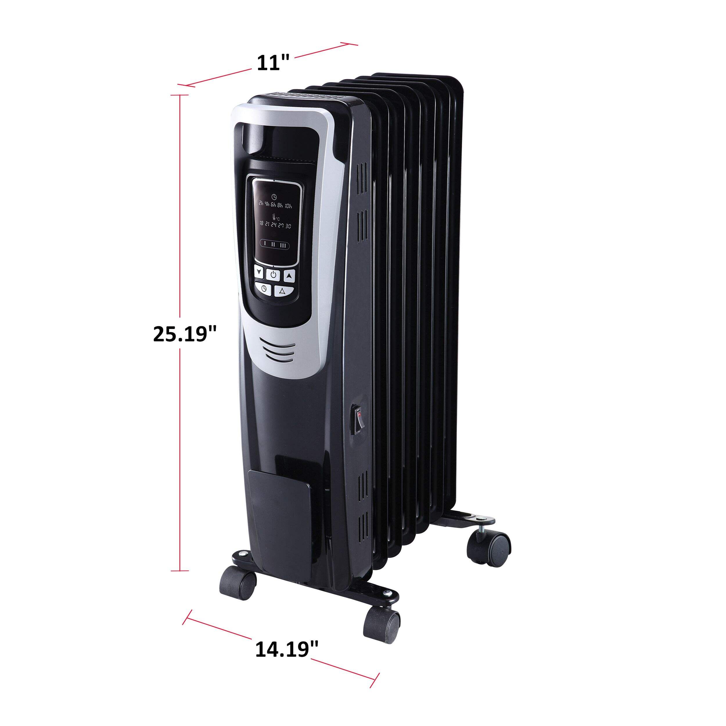 NOMA Oil Filled Portable Radiator Heater w/Wheels, Thermostat & Remote ...