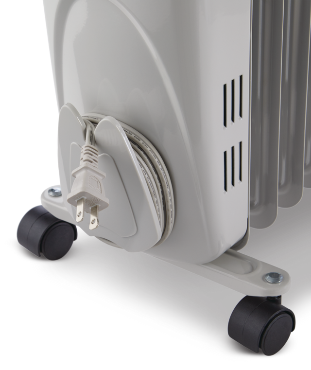 NOMA Oil Filled Portable Radiator Heater w/Wheels & Thermostat, 1500W, White Canadian Tire