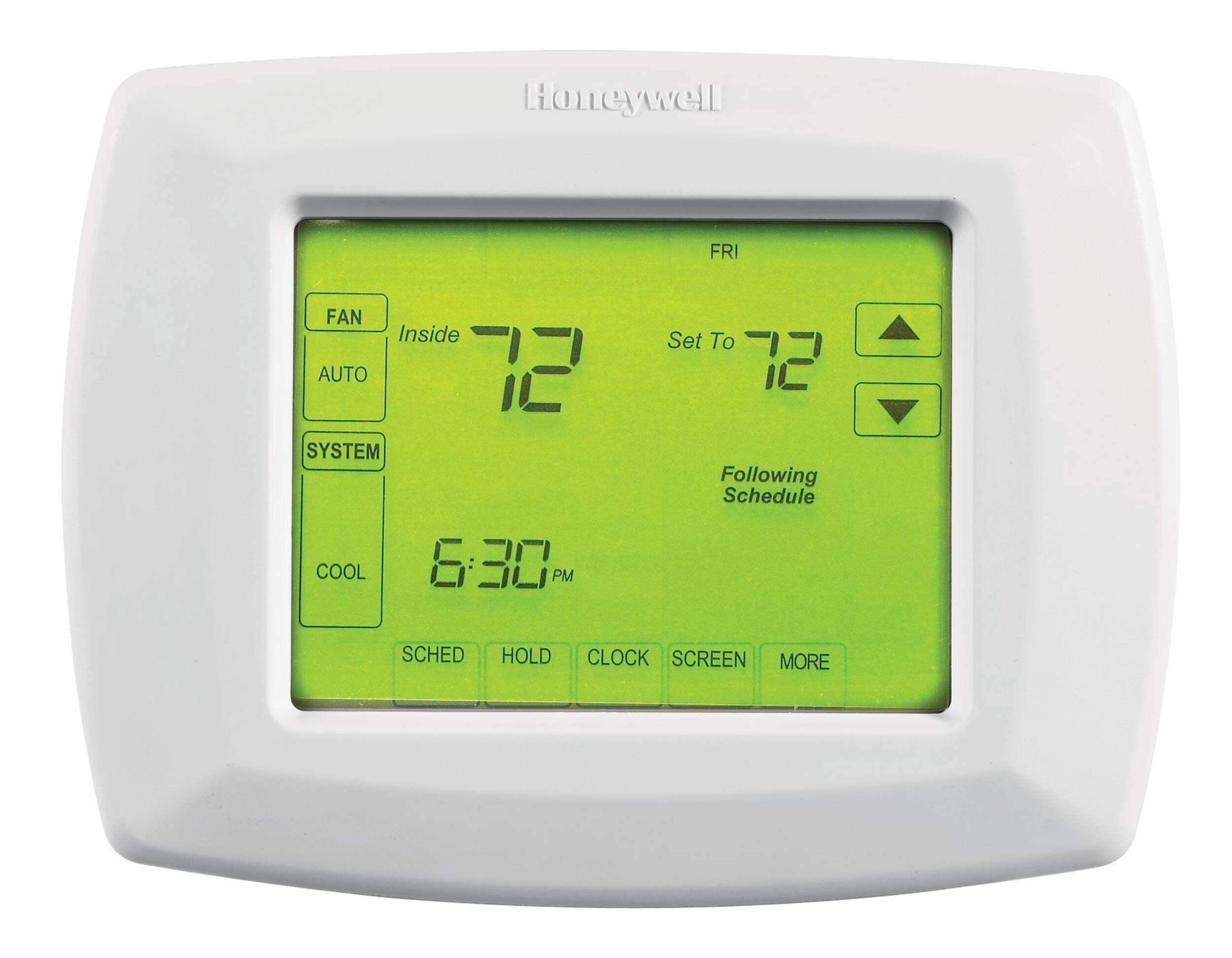 Thermostat programmable Honeywell 7 jours, écran tactile Front_Flat