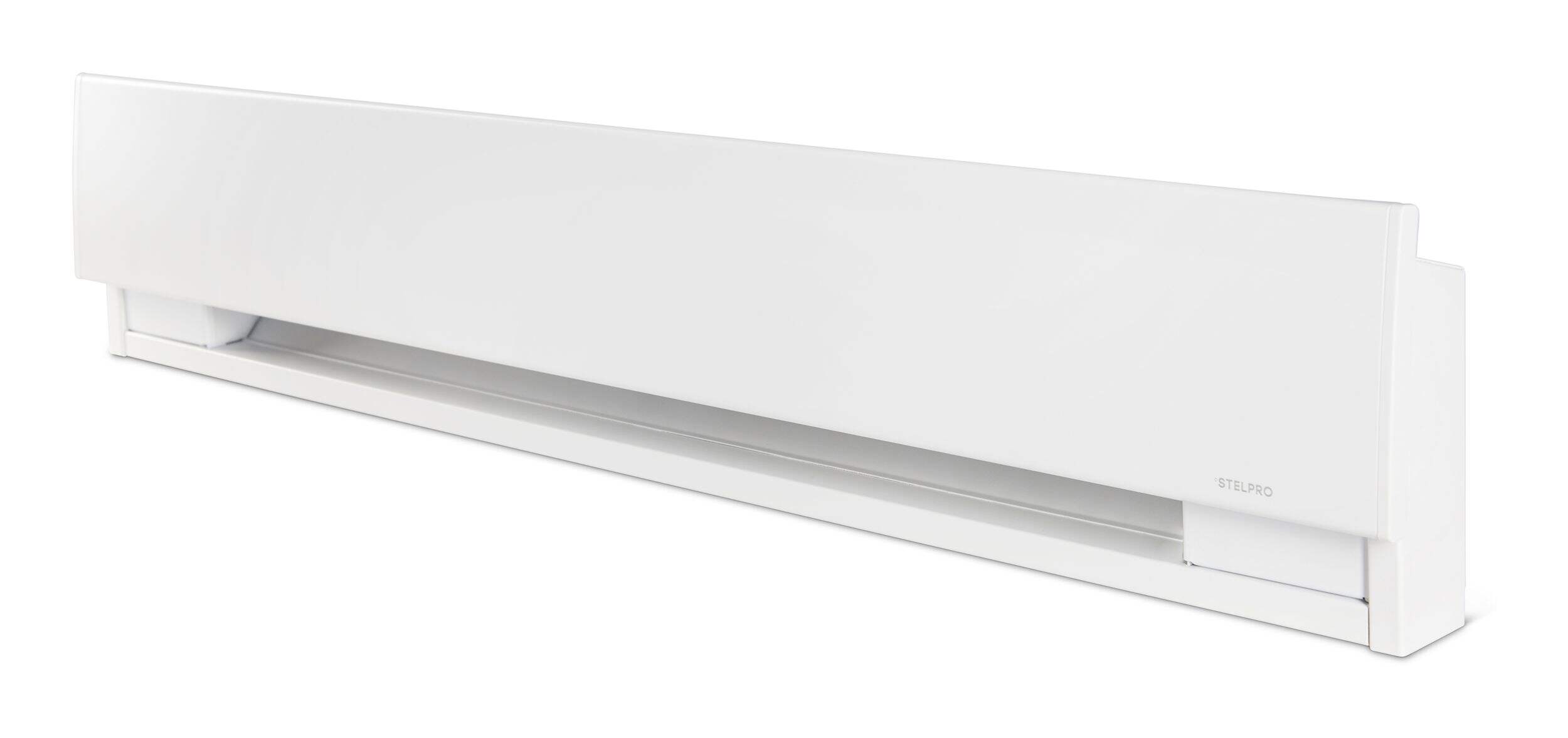 Stelpro SPR1002W Prima High-End Compact Electric Baseboard Heater, 1000W, White Front_Three_Fourths_Angled_Left
