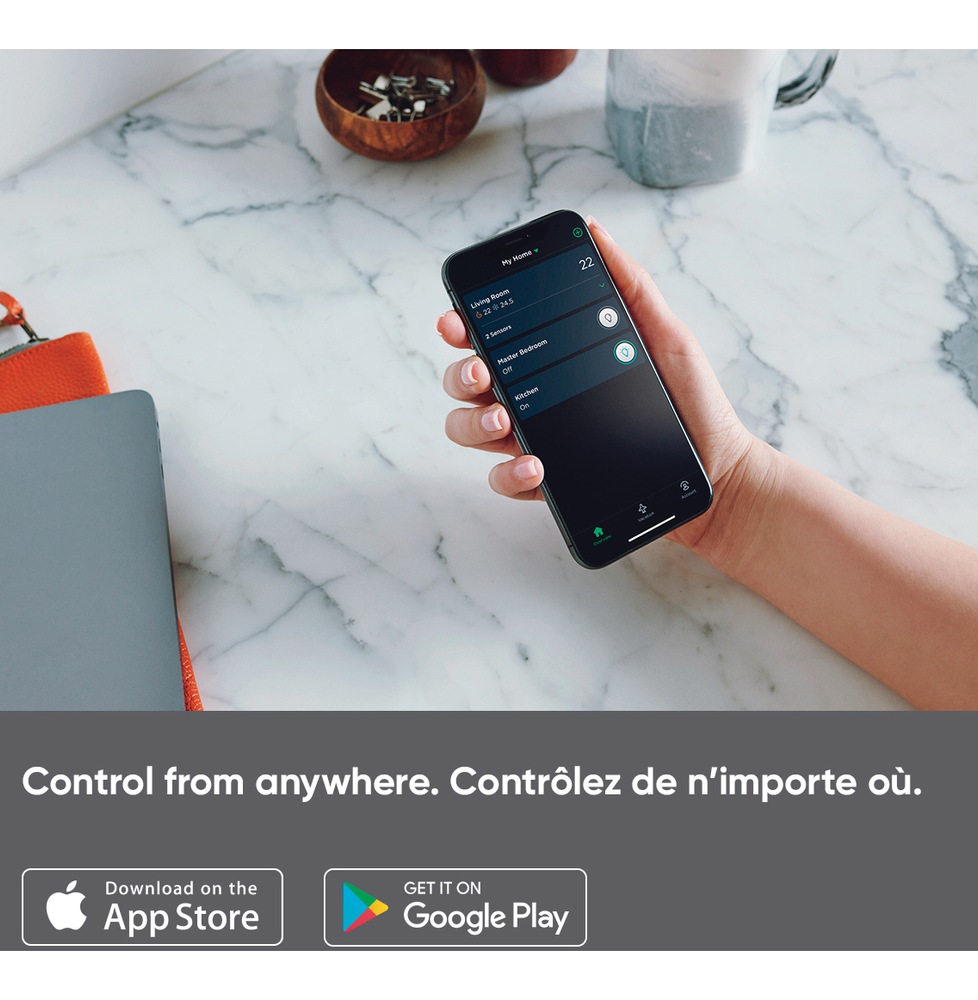 ecobee SmartThermostat w/Voice Control & Smart Sensor, Black Canadian