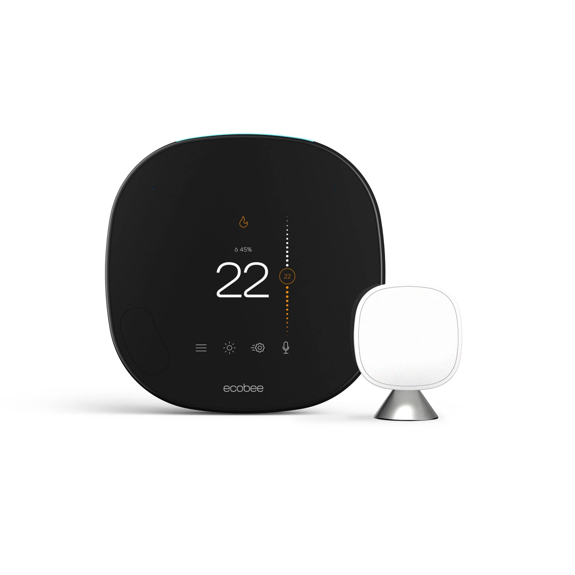 Ecobee SmartThermostat W/Voice Control & Smart Sensor, Black | Canadian ...