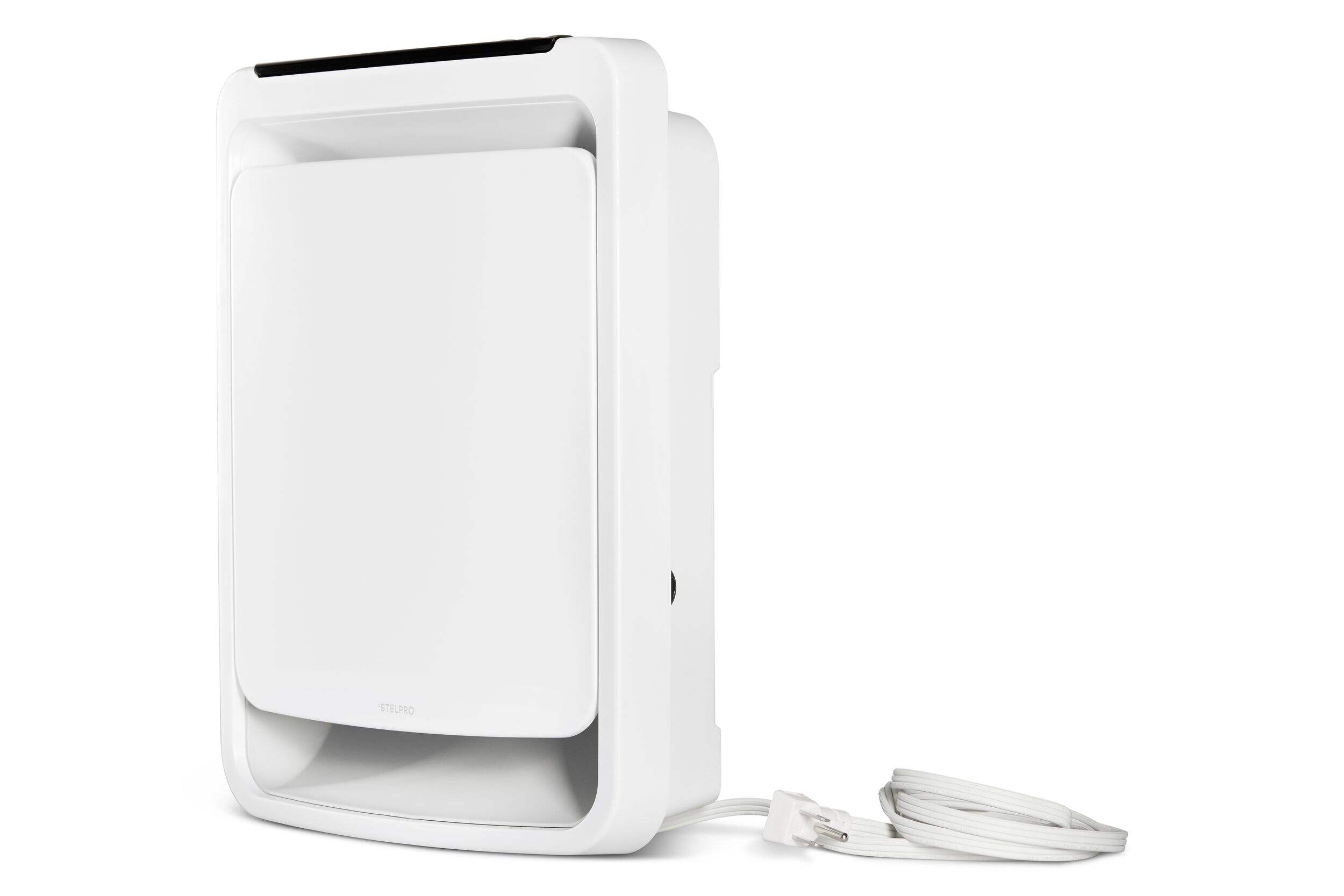 Stelpro Oasis 1500W/120V Bathroom Wall Fan Heater w/Plug, White Front_Three_Fourths_Angled_Left