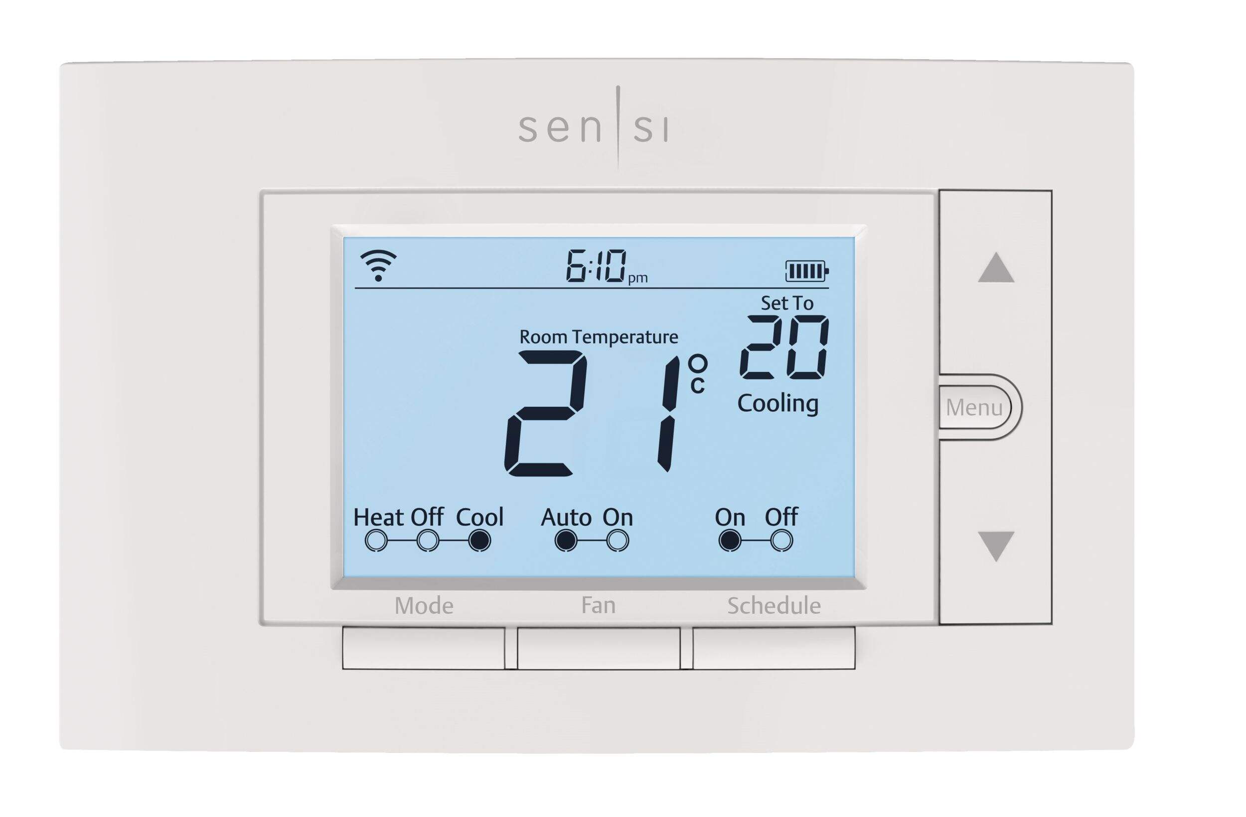 Emerson Sensi Wi-Fi Enabled Smart Thermostat, White Front_Flat