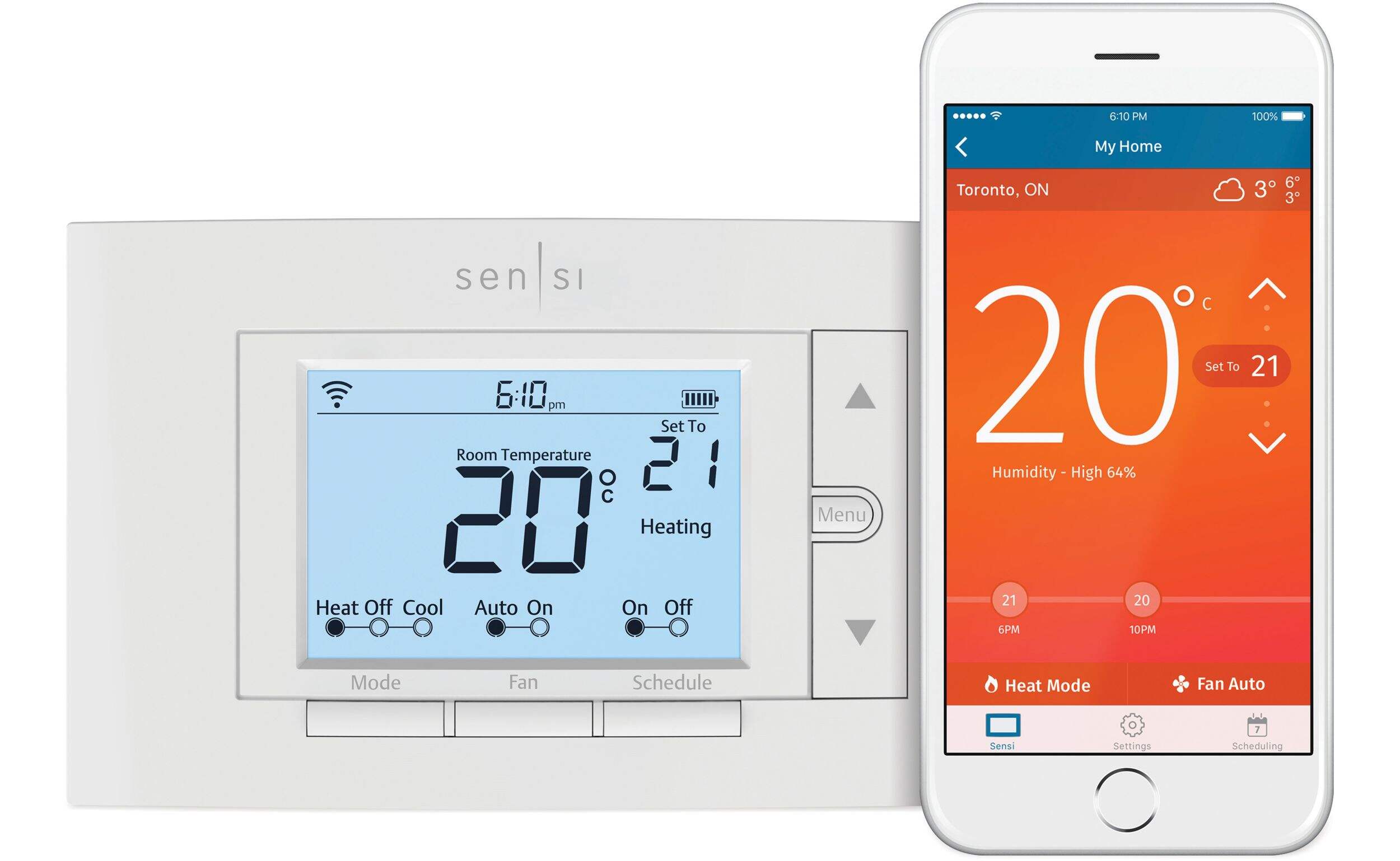 Emerson Sensi WiFi Enabled Smart Thermostat, White Canadian Tire
