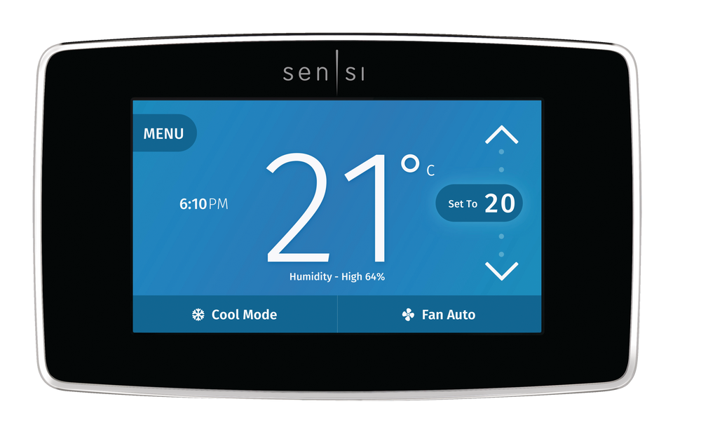 Thermostat tactile intelligent WiFi Emerson Sensi, noir Canadian Tire