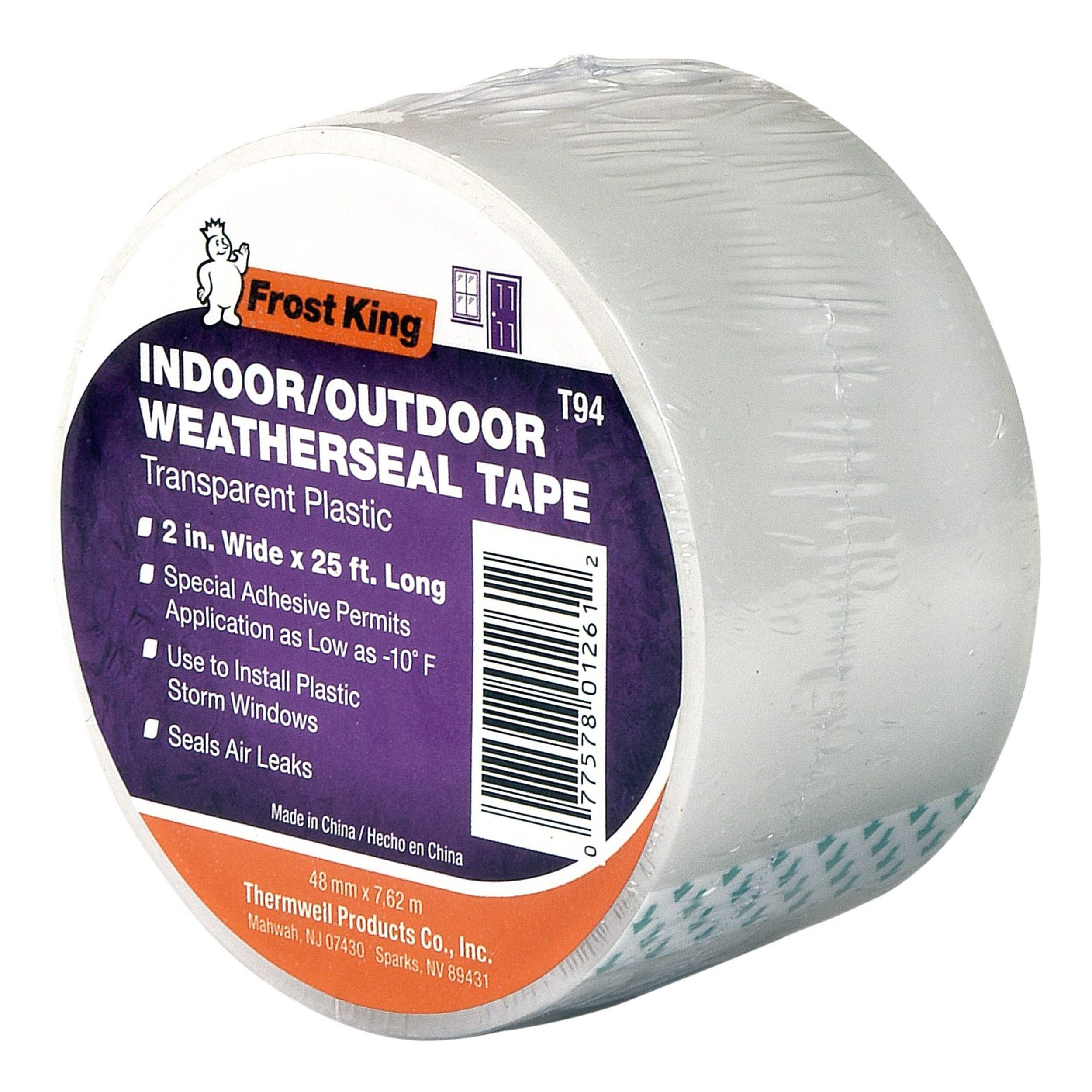 Frost King Plastic Weather Seal Tape, 2-in x 25-ft, Transparent Front_Angled_Right