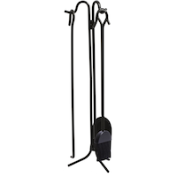 Panacea Fireplace Tool Set, Black, 4-pc Front_Elevated