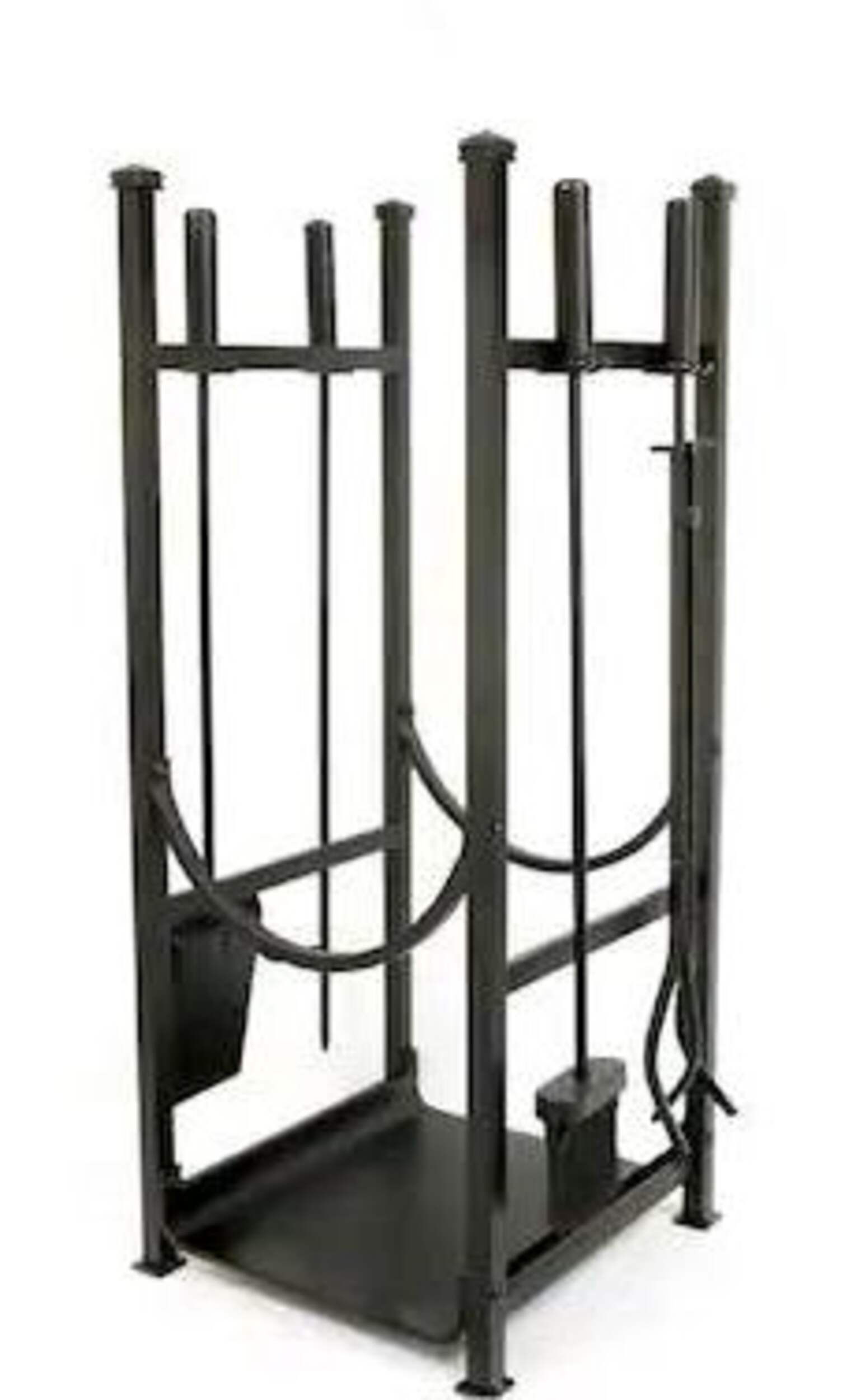 Ustensiles de foyer et porte-bûches Panacea Hearth Center, noir, paq. 5 Front_Angled_Right