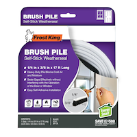 Joint contre les intempéries autocollant Frost King Brush Pile, 1/4 po x 3/8 po x 17 pi, blanc Front_Flat