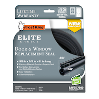 Frost King Elite Door & Window Replacement Weather Seal, 3/8-in x 5/8-in x 81-in, Black Front_Flat