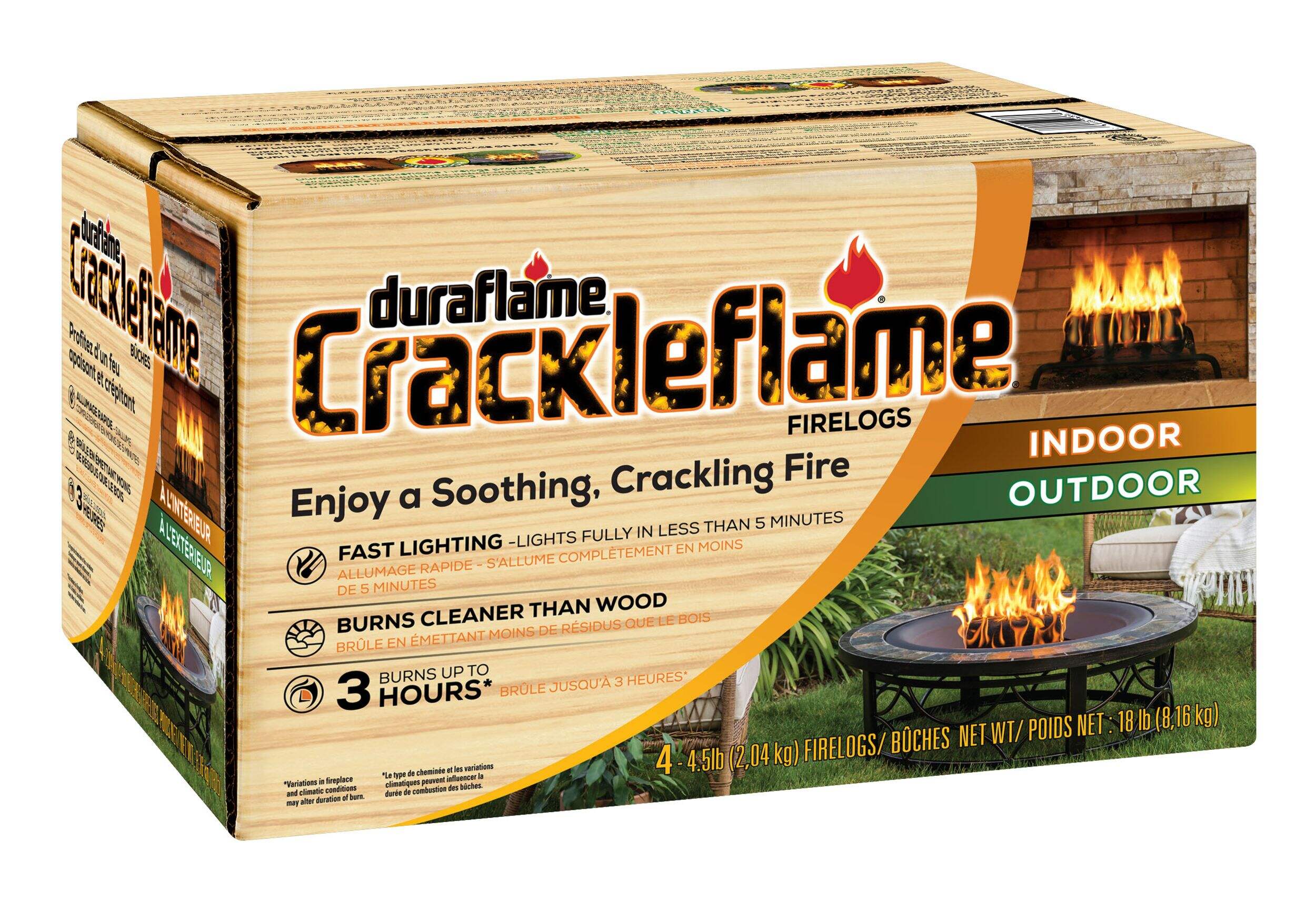 Duraflame Outdoor Crackleflame Fireplace Logs Front_Angled_Right