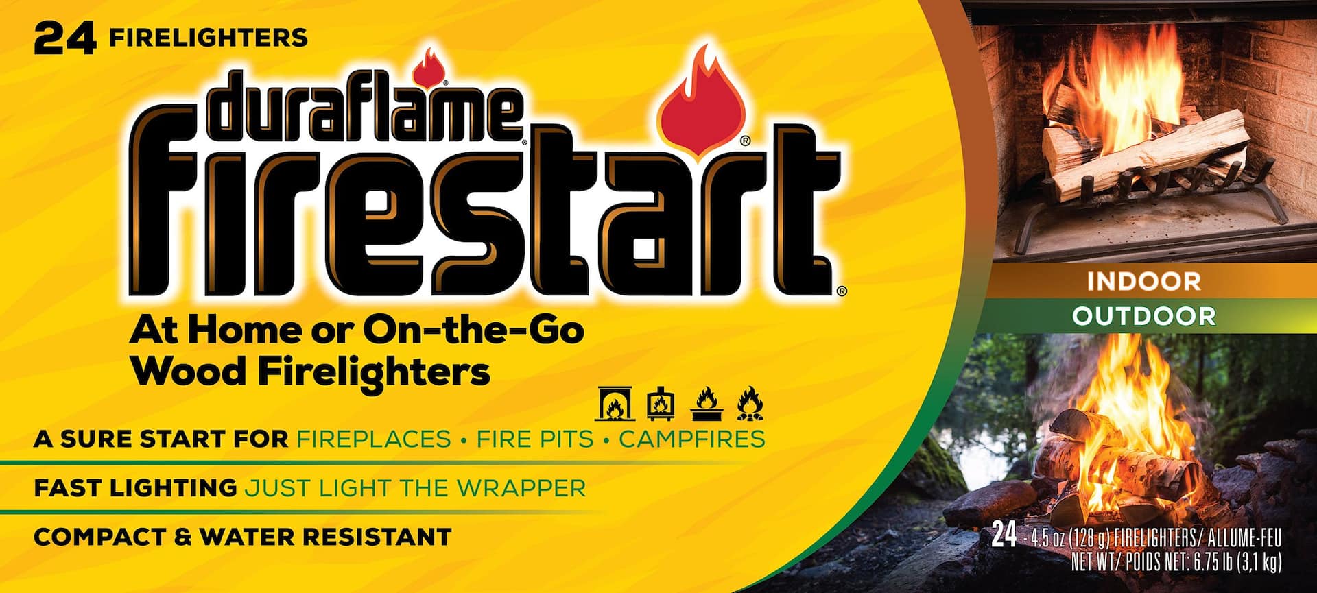 Duraflame Firestart Indoor/Outdoor Wood Firelighters, 24-pk