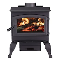Poêle à bois US Stove Company avec pattes, 1200 pi² Front_Flat