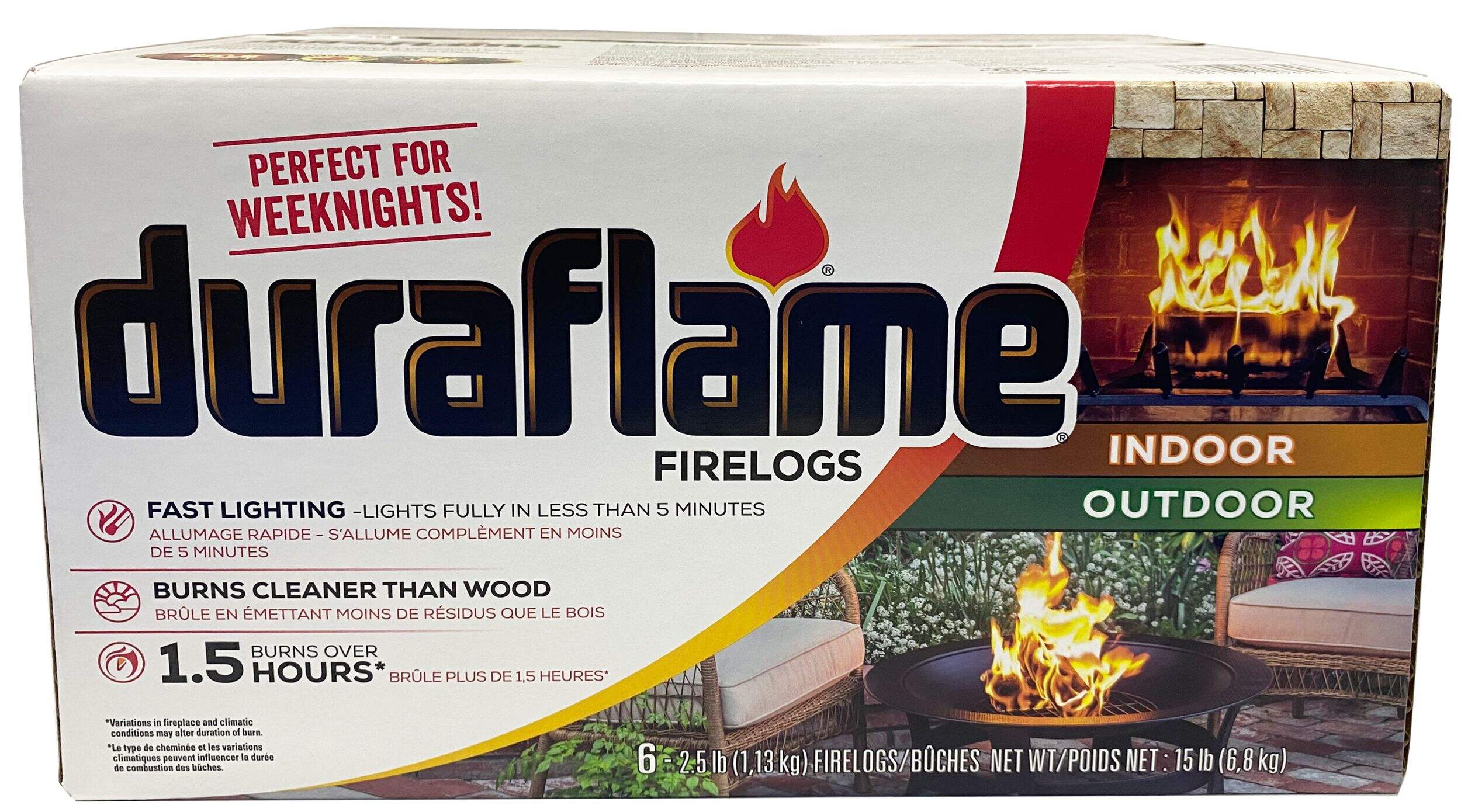 Bûches écologiques à allumage rapide Duraflame, paq. 6, 2,5 lb Front_Elevated