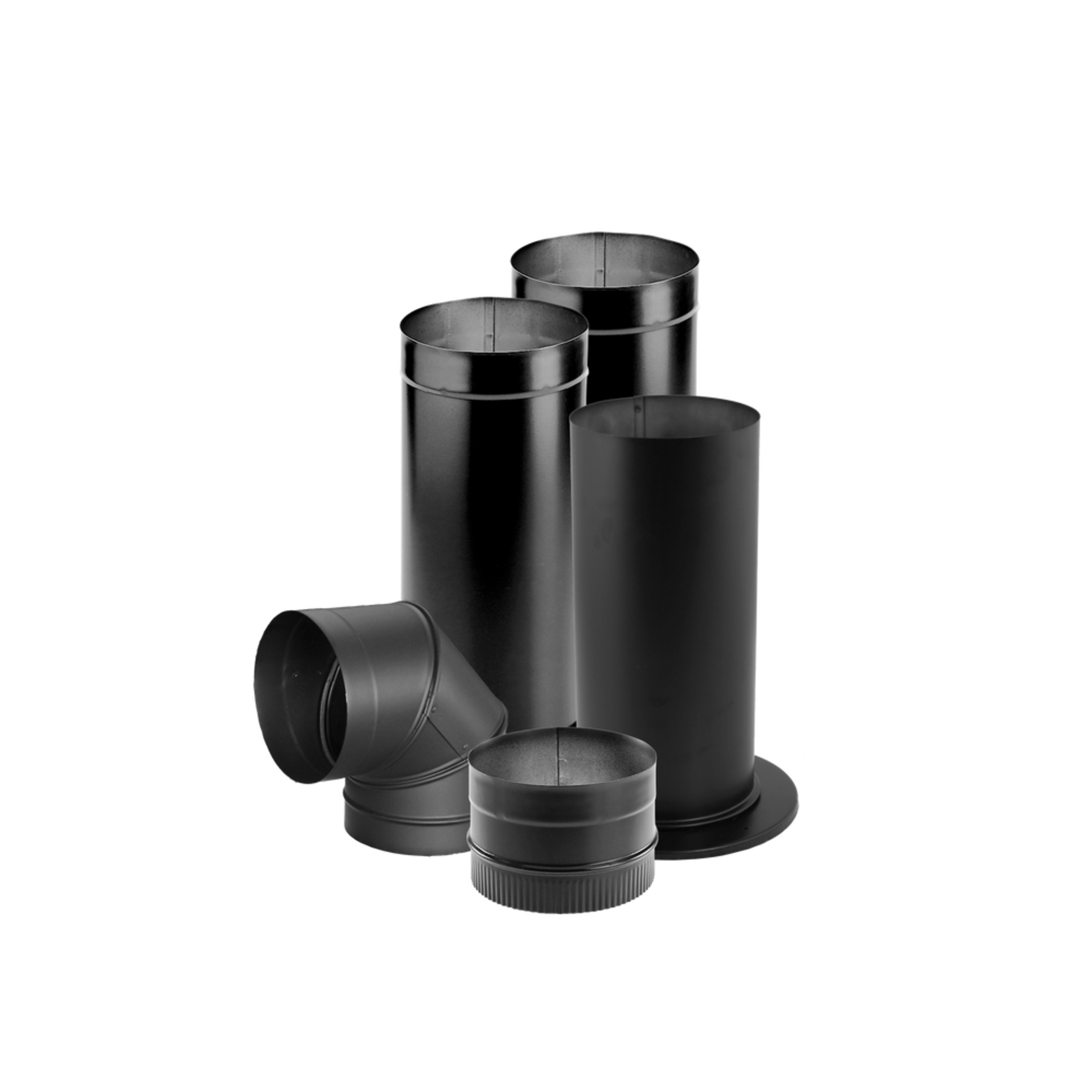 DuraVent Single Wall Chimney Stove Pipe Kit, Stainless Steel, Black