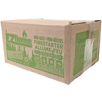 Ezflame Mini Log Firestarter Pack For Fireplaces, Stoves & BBQs, 24-pk Front_Three_Fourths_Angled_Left