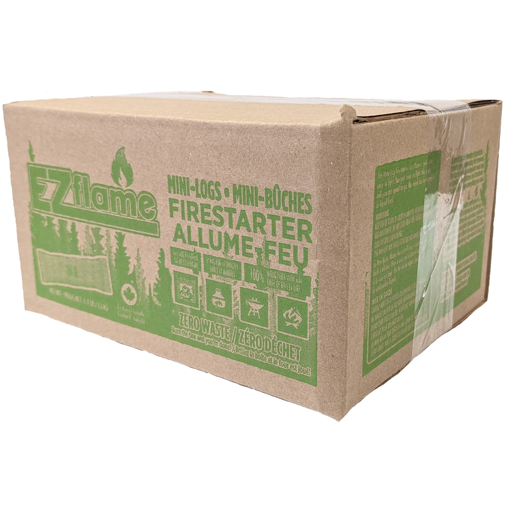 Ezflame Mini Log Firestarter Pack For Fireplaces, Stoves & BBQs, 24pk