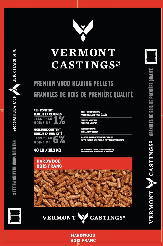 Vermont Castings Premium Hardwood Heating Pellets, 40lbs/ 18.1kg