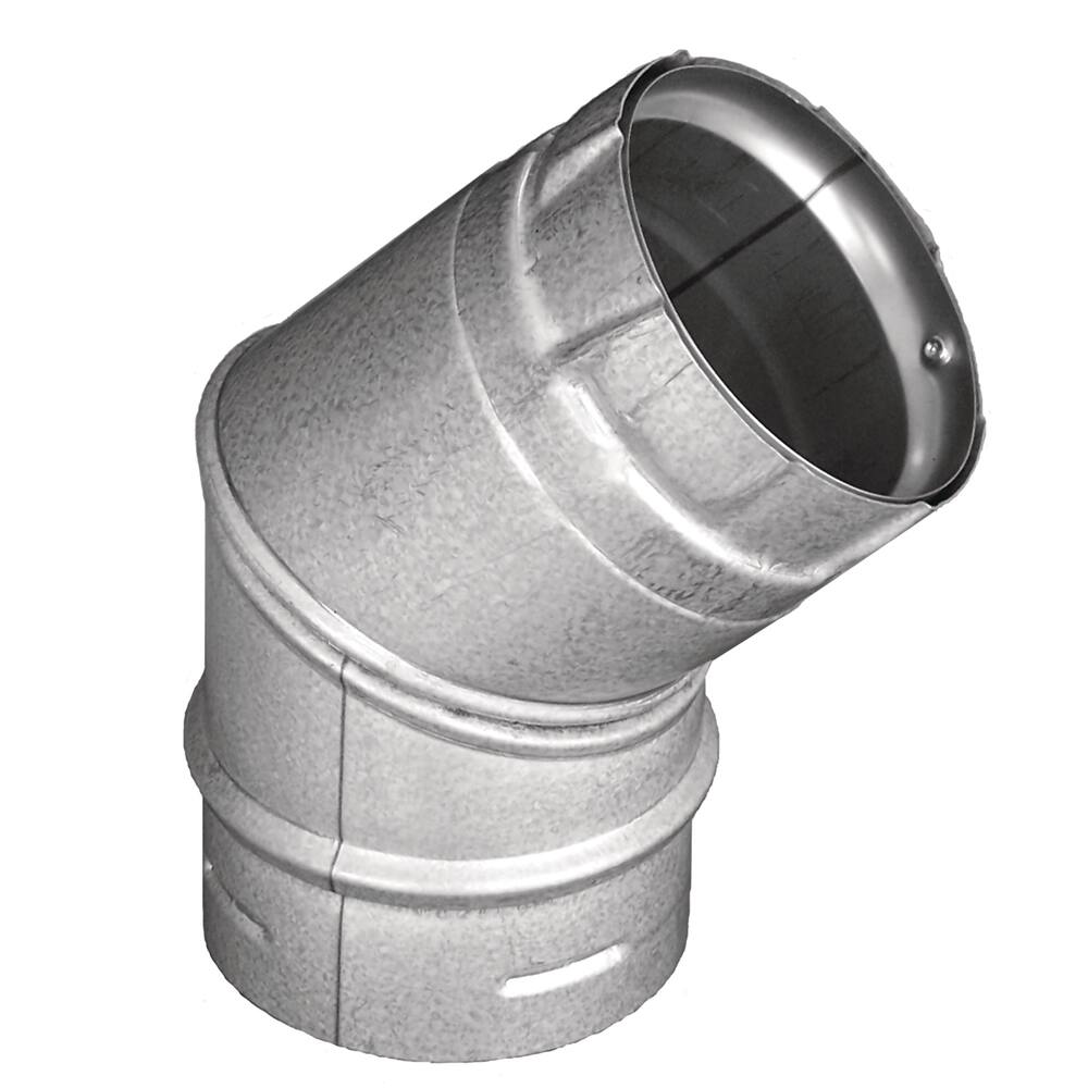 DuraVent Stainless Steel 45-Degree Corner Elbow Stove Pipe, 3-in ...