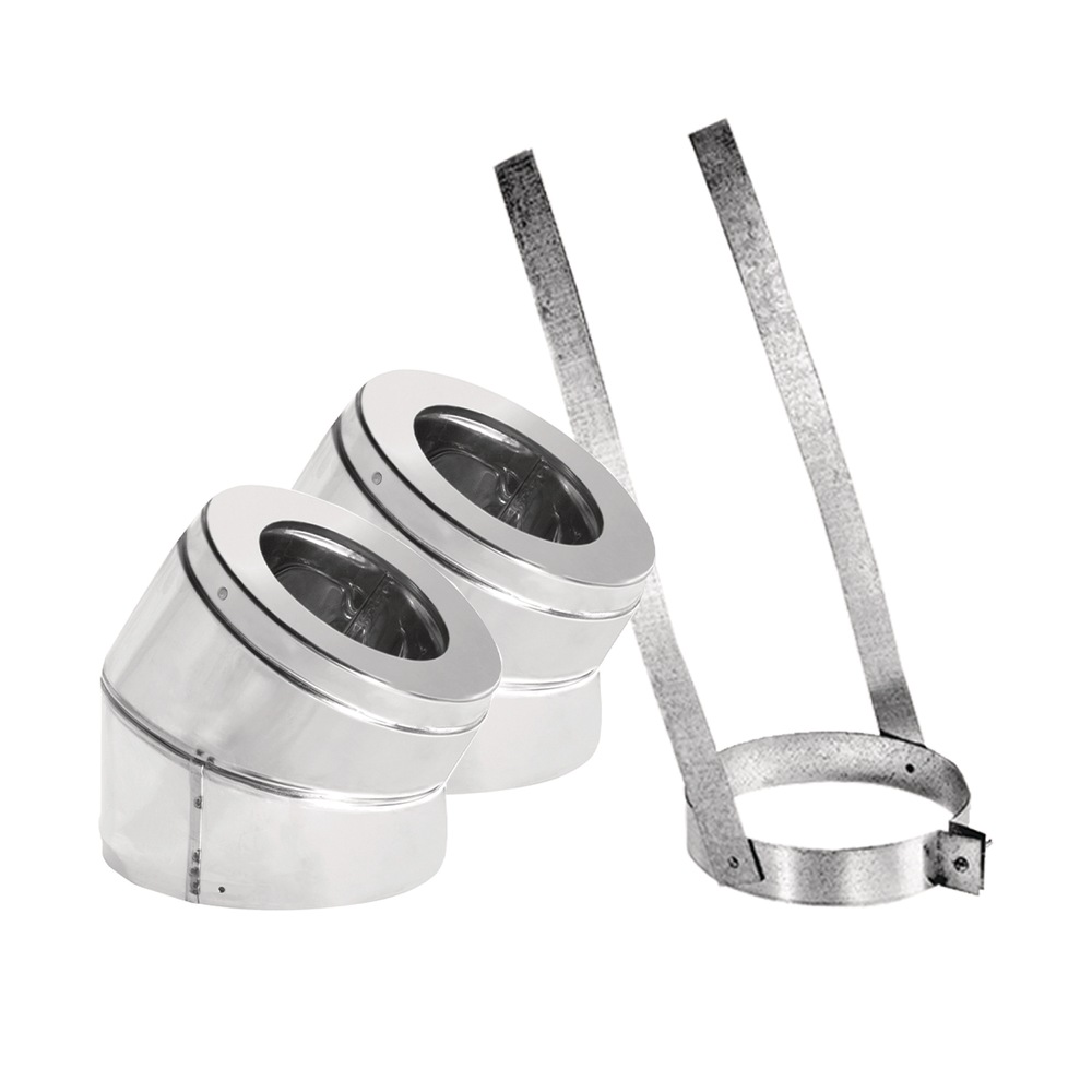 DuraVent DuraPlus Stainless Steel 30Degree Elbow Stove Pipe Kit, 6in Canadian Tire